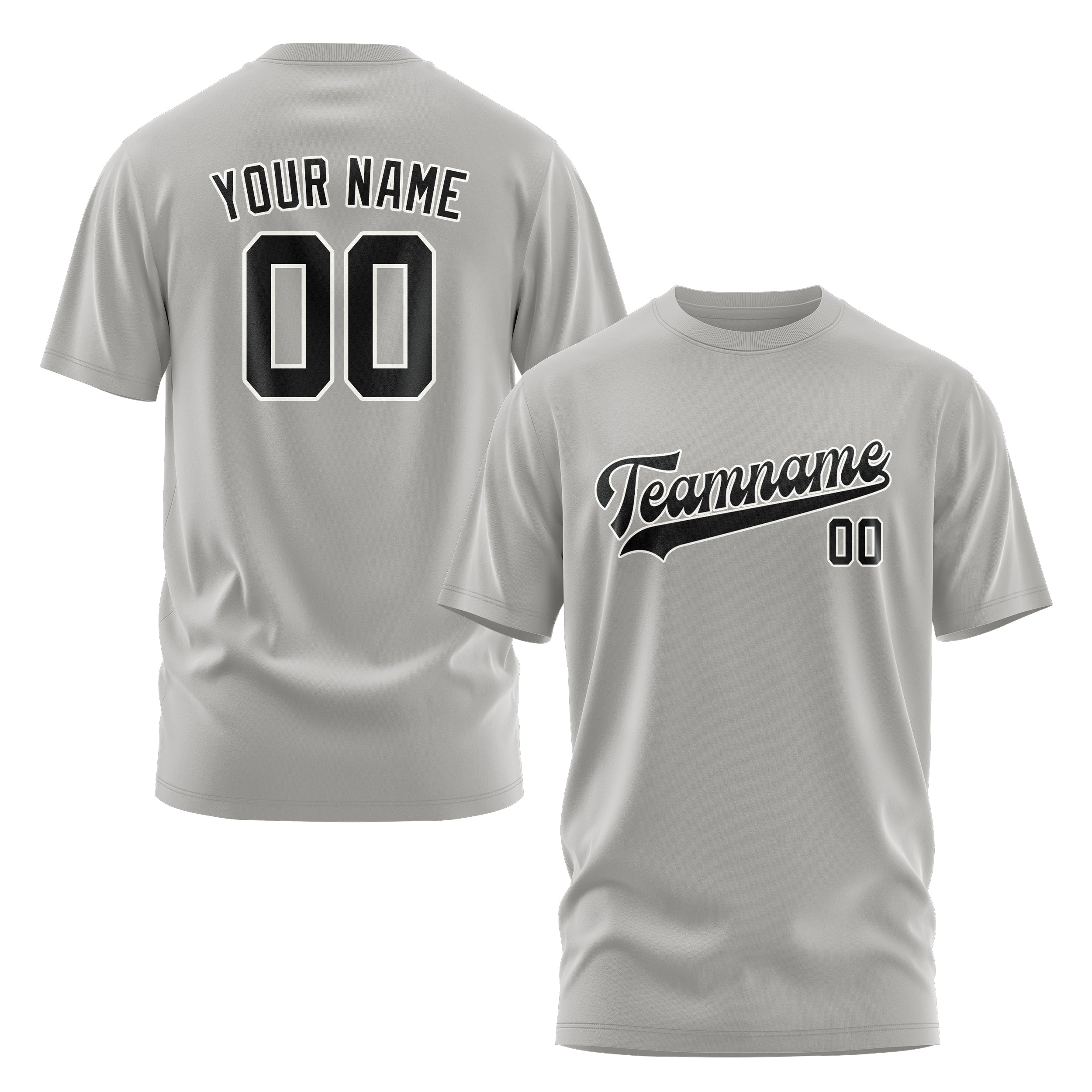 Maßgeschneidertes Grau Schwarz T-Shirt