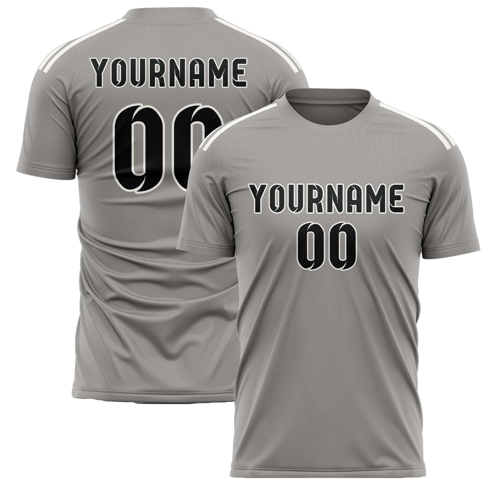 Benutzerdefiniertes Professionelles Grau Schwarz Fußballtrikot
