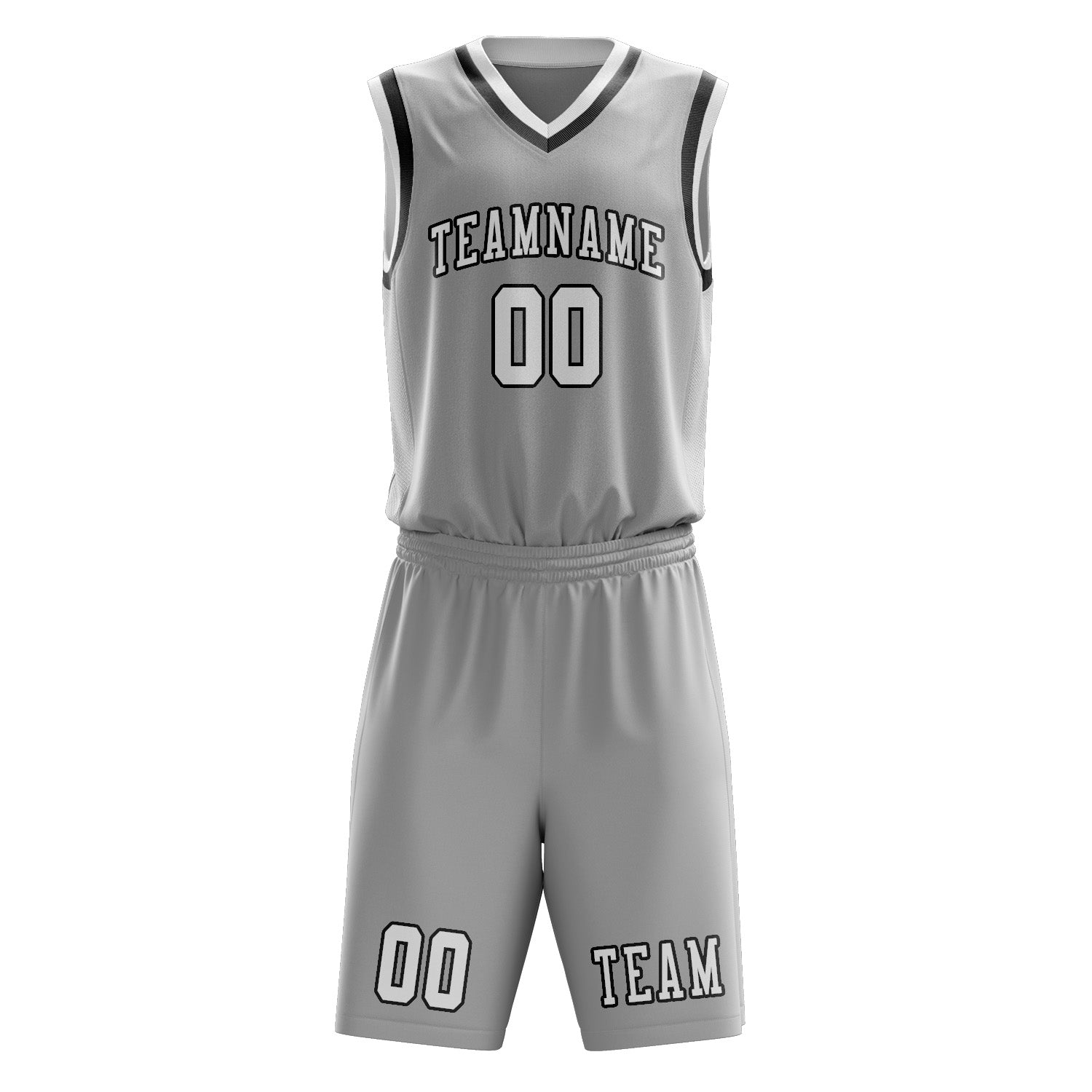 Benutzerdefiniertes Professionelles Grau Weiß Basketballtrikot-Set