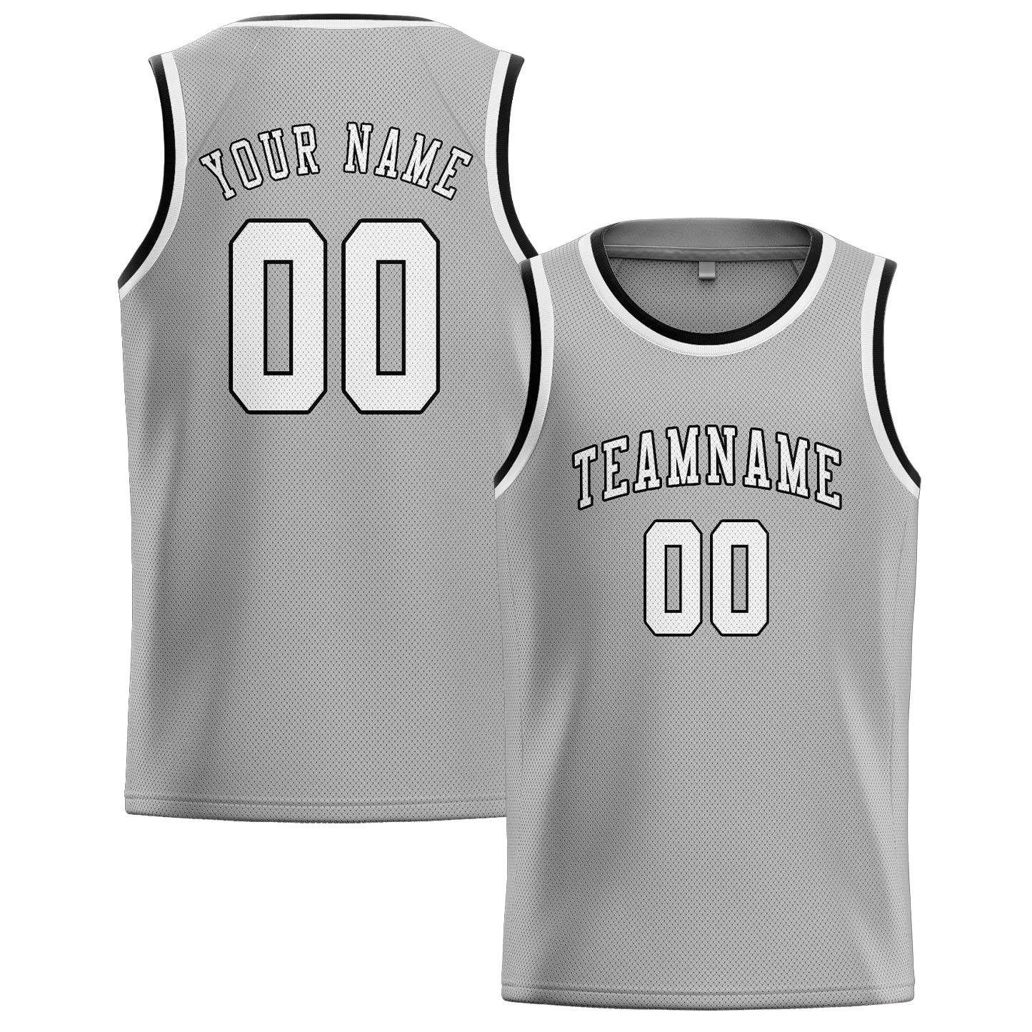 Benutzerdefiniertes Professionelles Grau Weiß Basketballtrikot