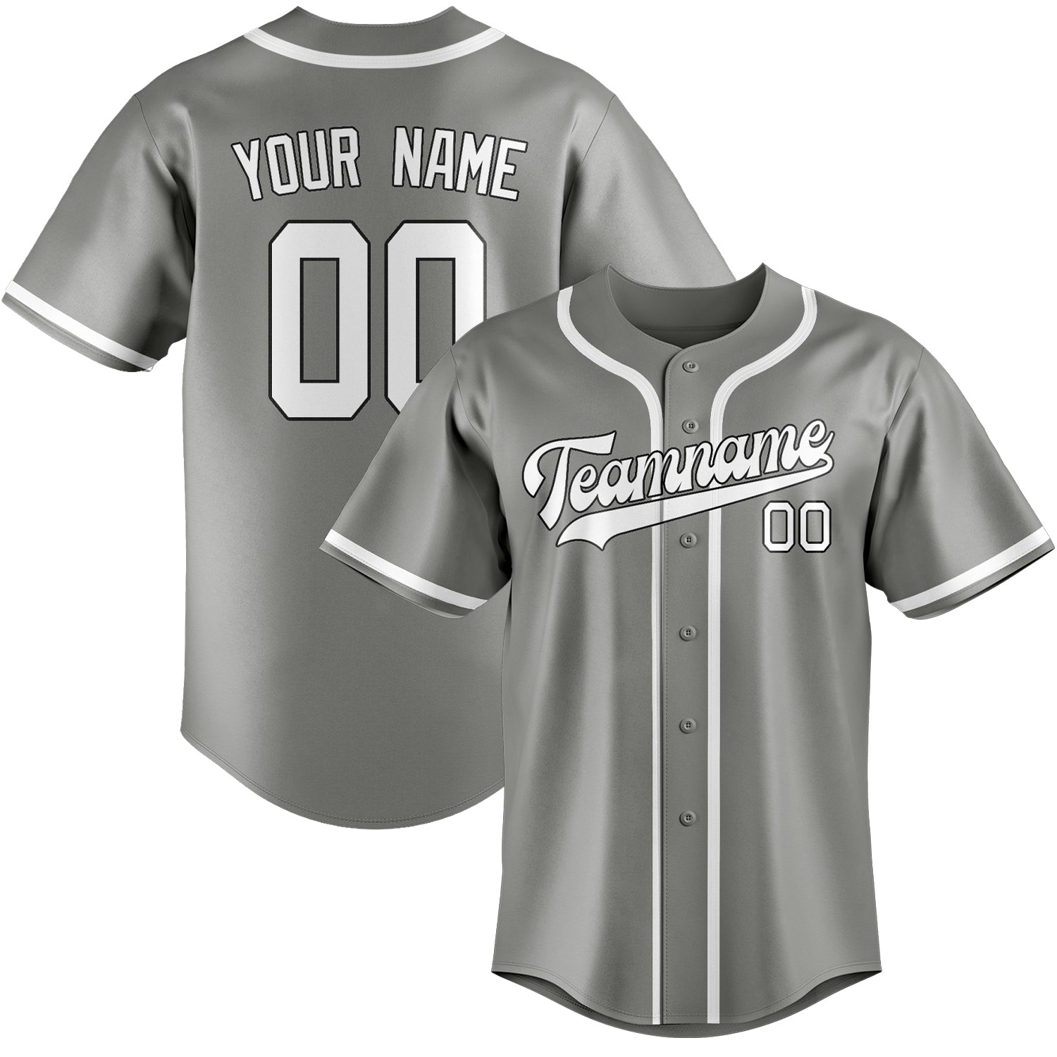 Benutzerdefiniertes Professionelles Grau Weiß Baseballtrikot