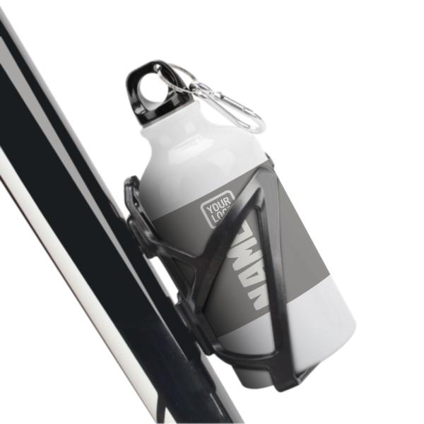 Maßgeschneidertes Grau Weiß Sportflasche