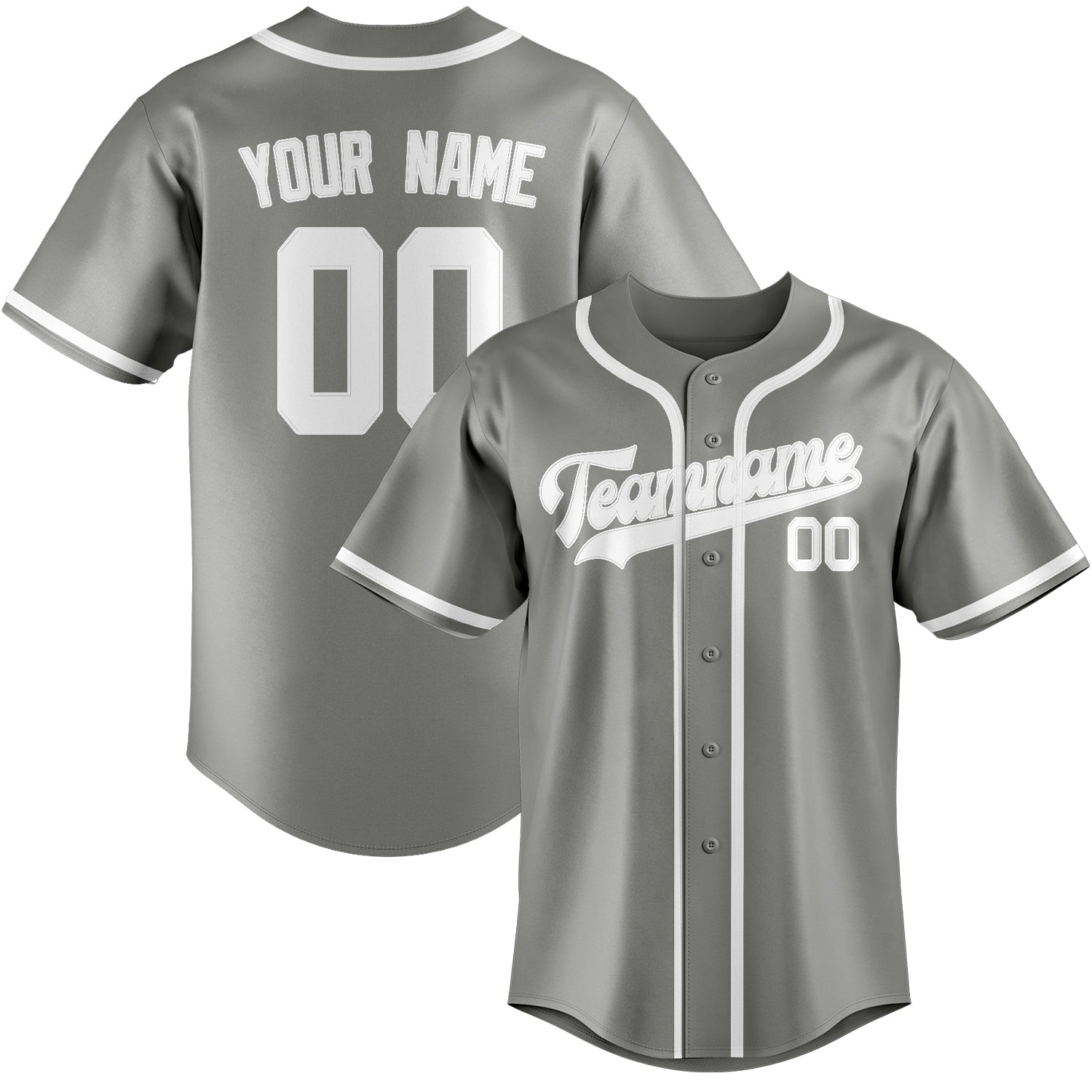 Benutzerdefiniertes Professionelles Grau Weiß Baseballtrikot