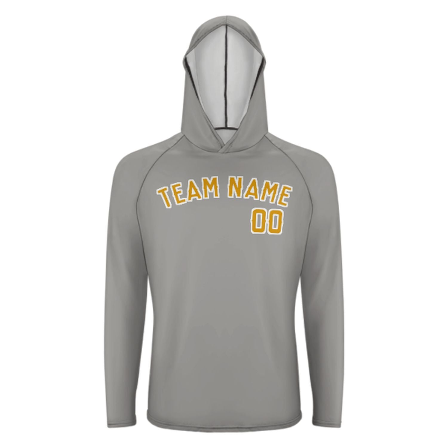 Maßgeschneidertes Grau Gelb UV-Hoodie