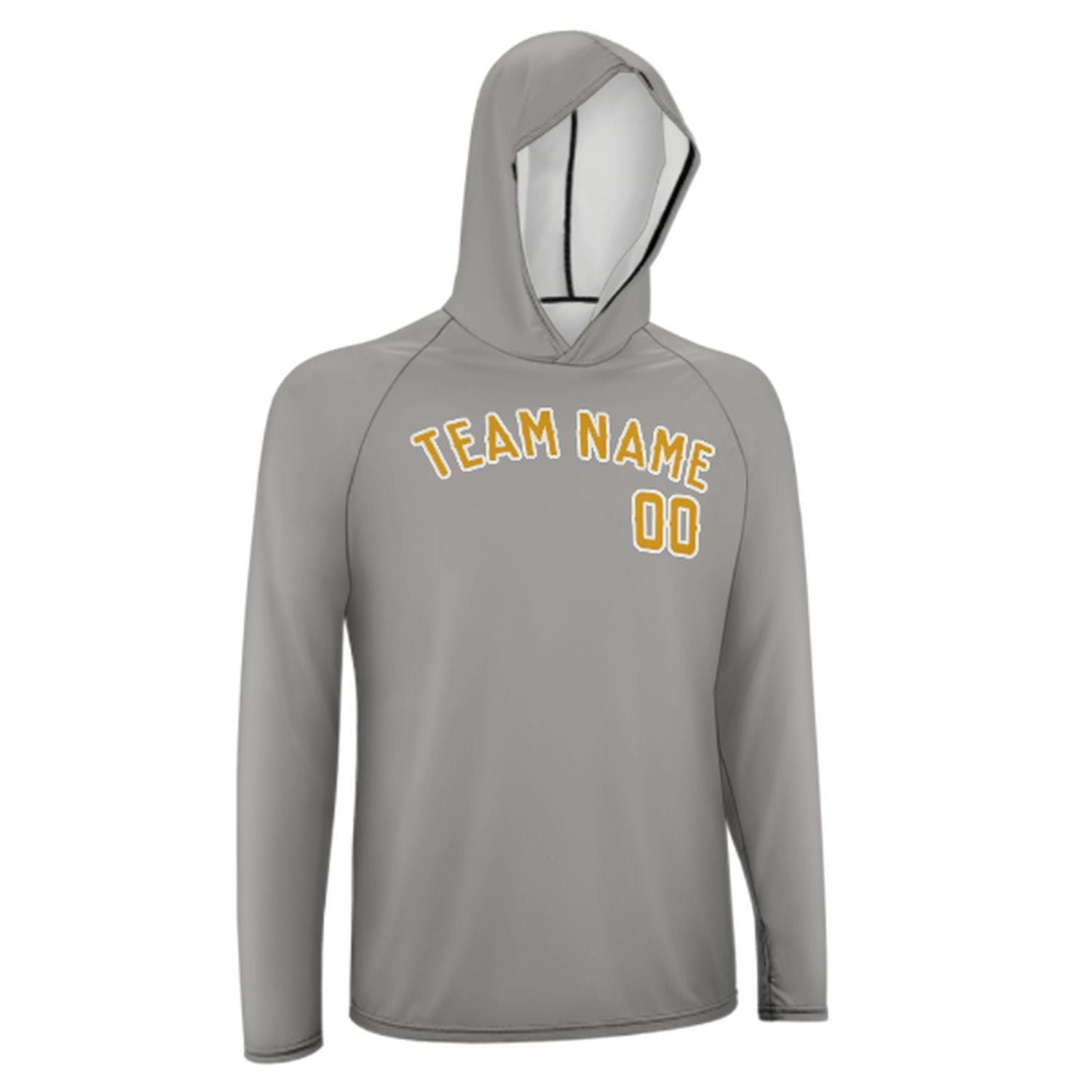 Maßgeschneidertes Grau Gelb UV-Hoodie