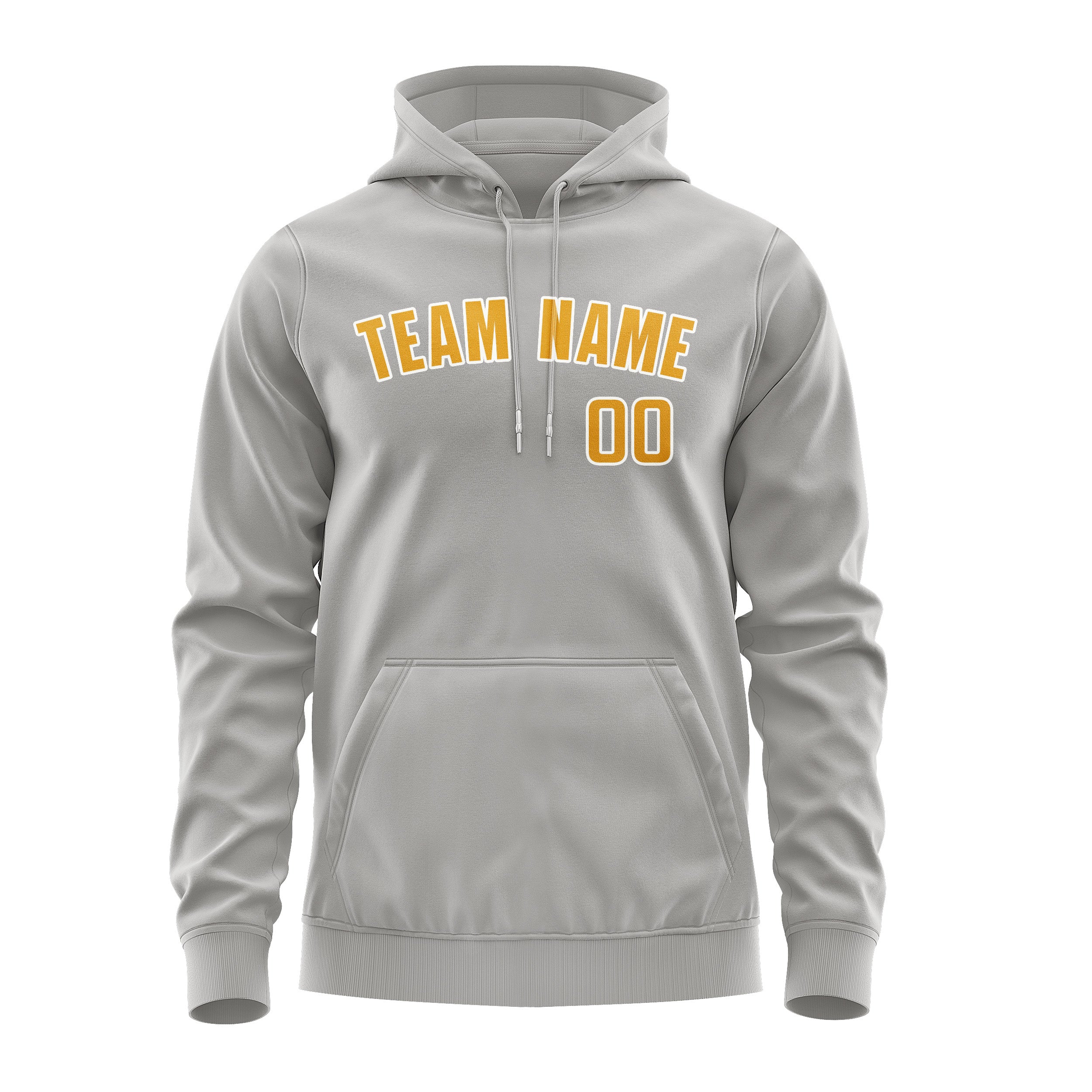 Maßgeschneidertes Grau Gelb Hoodie