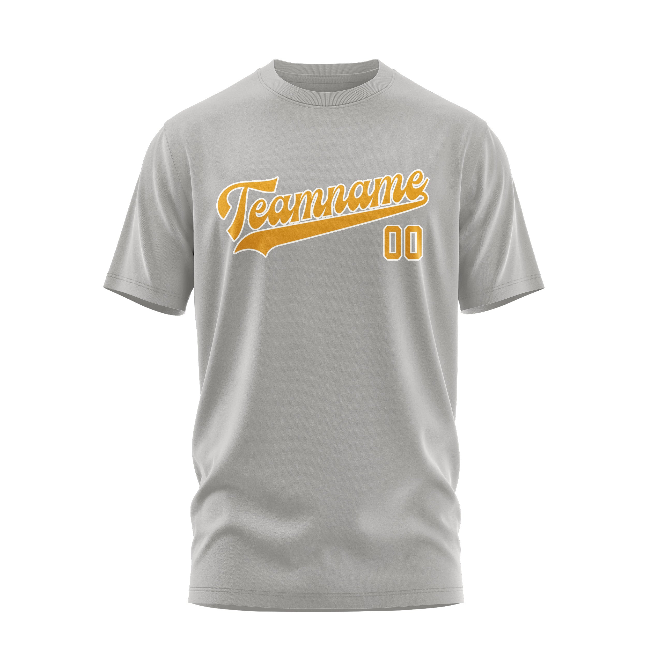 Maßgeschneidertes Grau Gelb T-Shirt