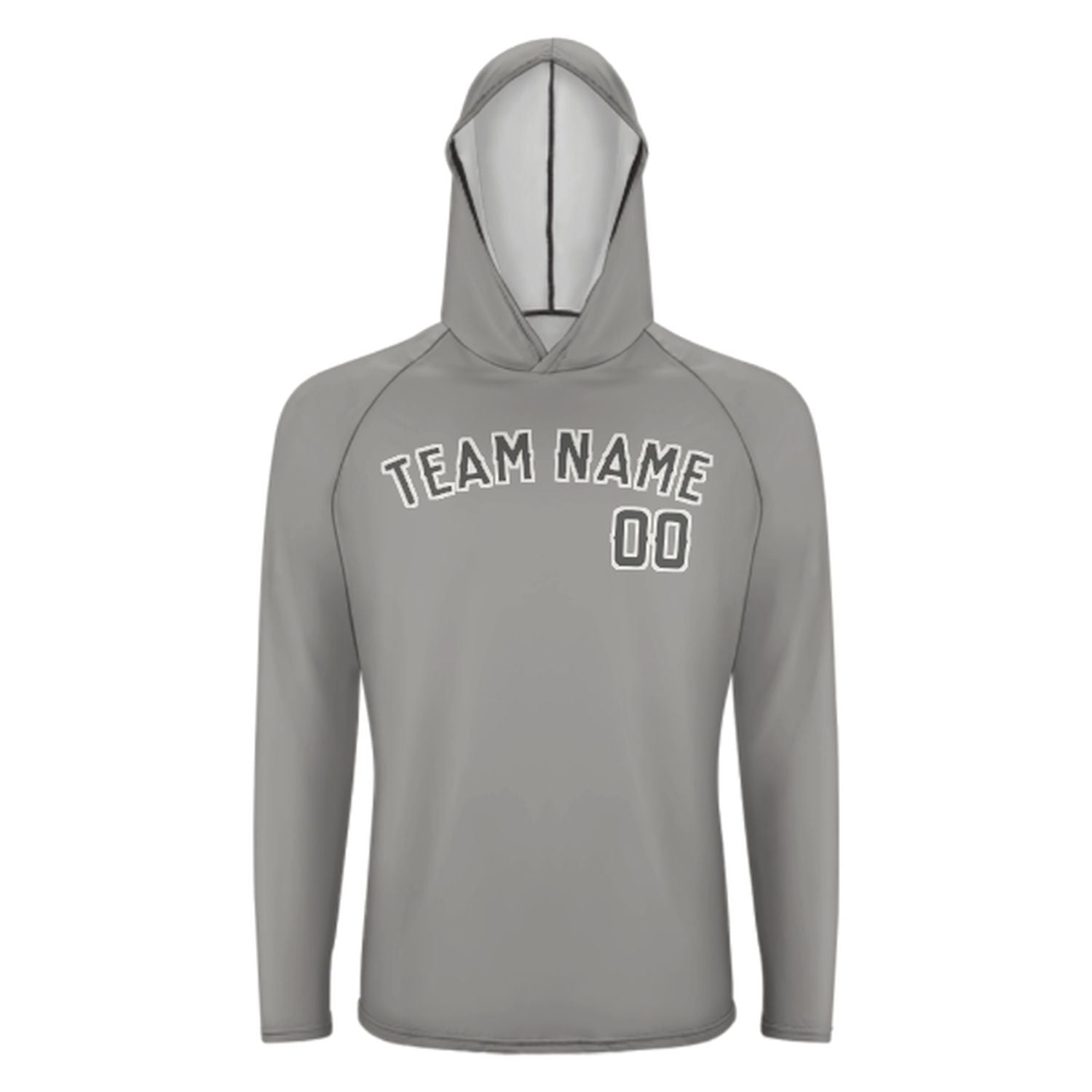 Maßgeschneidertes Grau Dunkelgrau UV-Hoodie