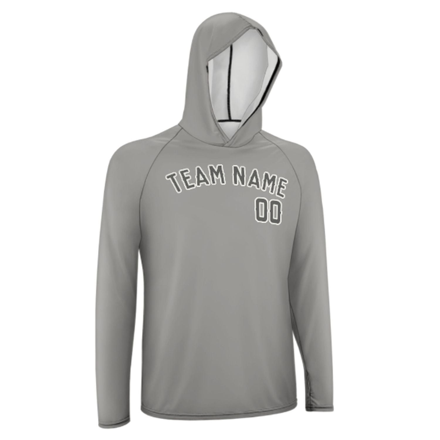 Maßgeschneidertes Grau Dunkelgrau UV-Hoodie