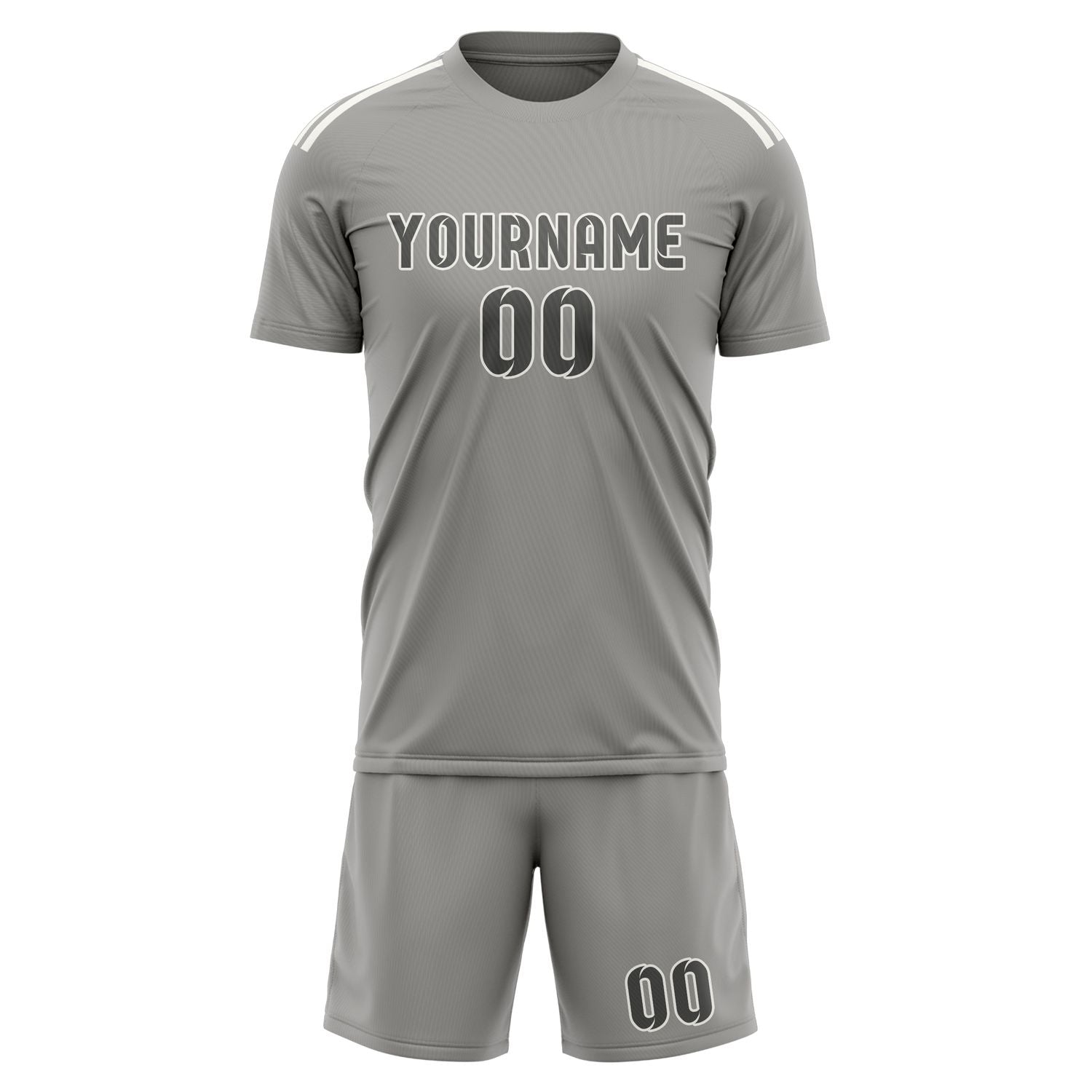 Maßgeschneidertes Professionelles Grau Dunkelgrau Fußballtrikot-Set