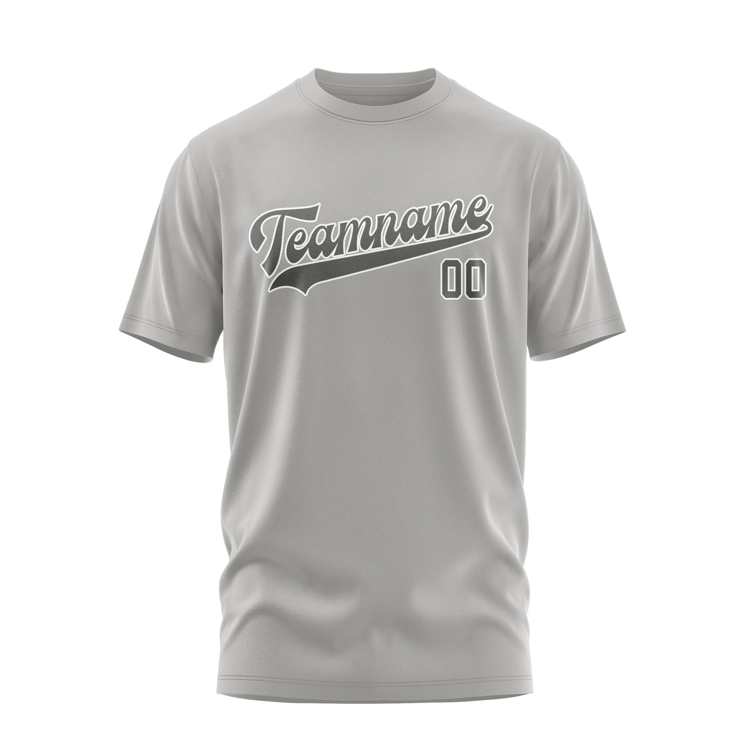 Maßgeschneidertes Grau Dunkelgrau T-Shirt