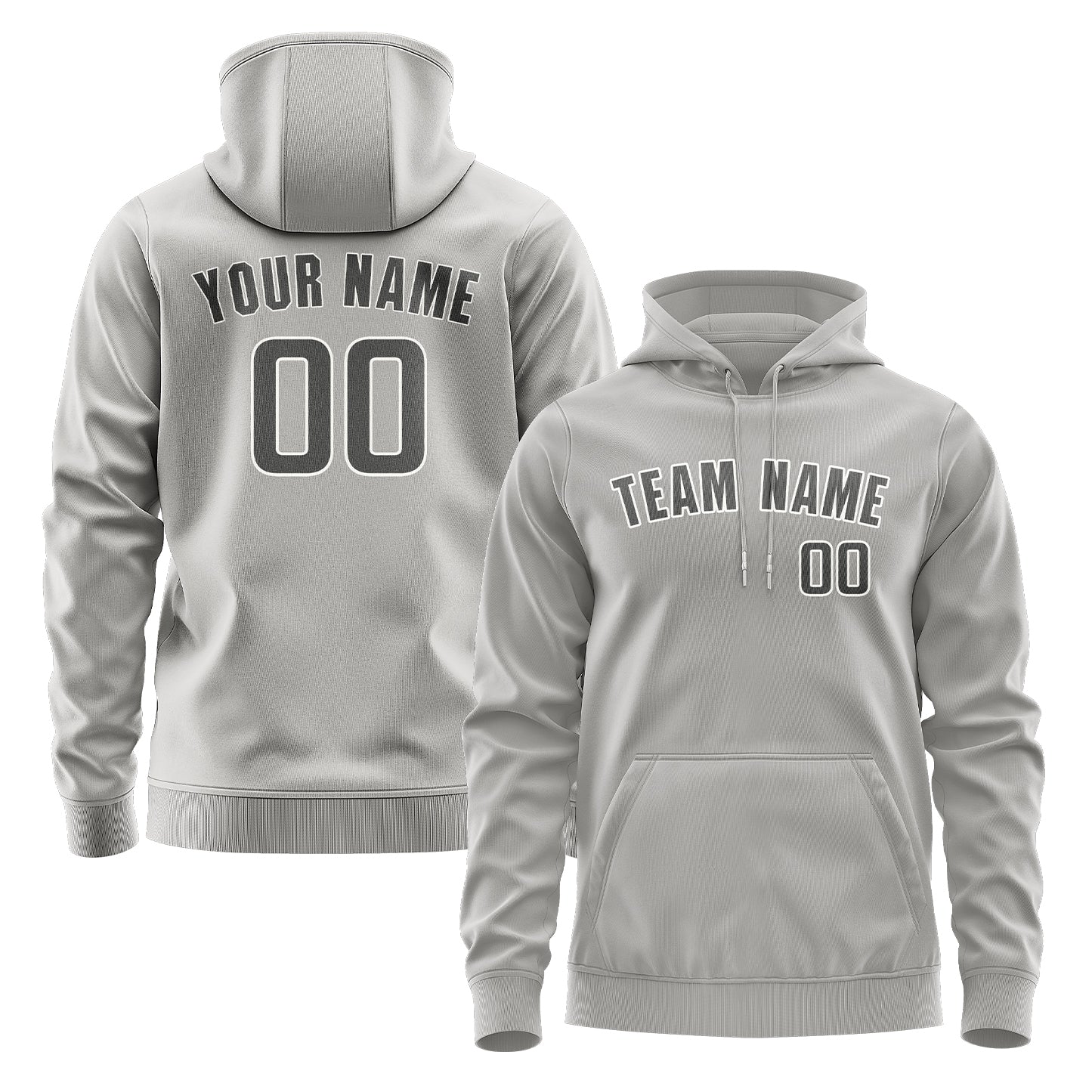 Maßgeschneidertes Grau Dunkelgrau Hoodie