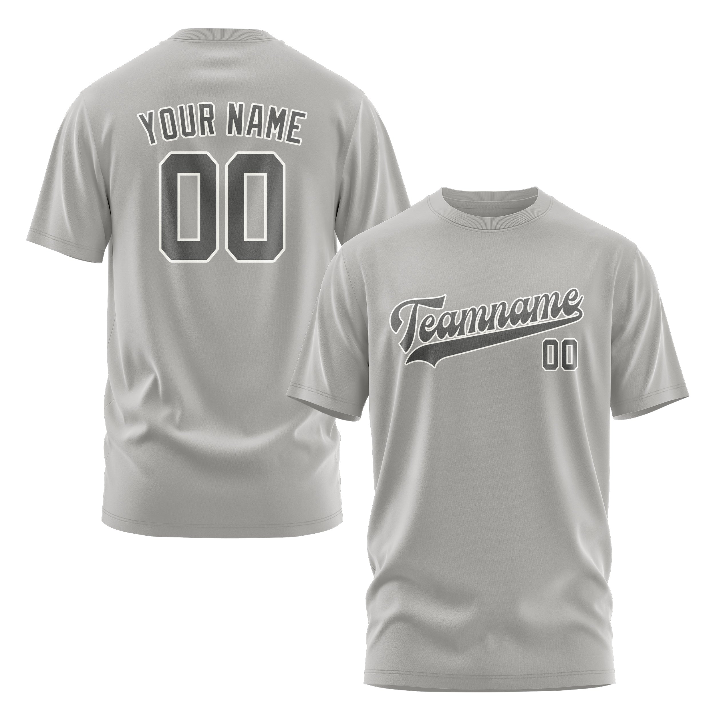 Maßgeschneidertes Grau Dunkelgrau T-Shirt