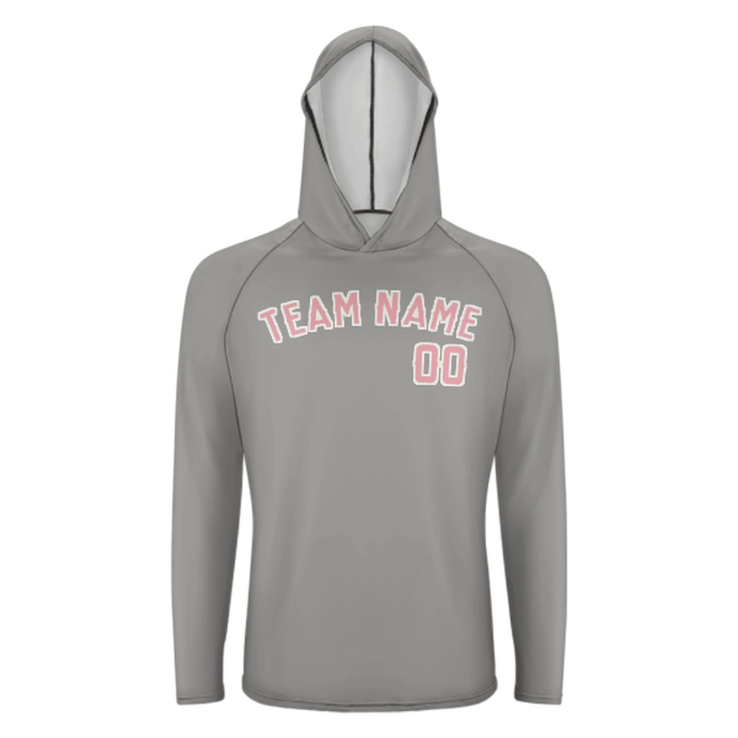 Maßgeschneidertes Grau Rosa UV-Hoodie