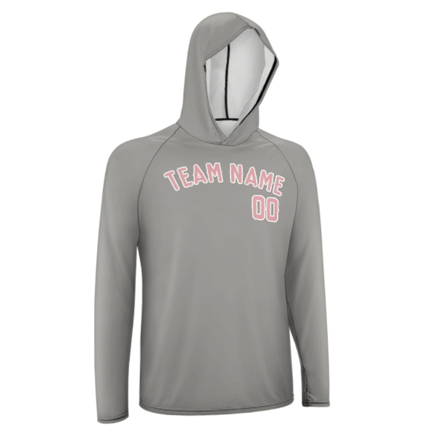 Maßgeschneidertes Grau Rosa UV-Hoodie