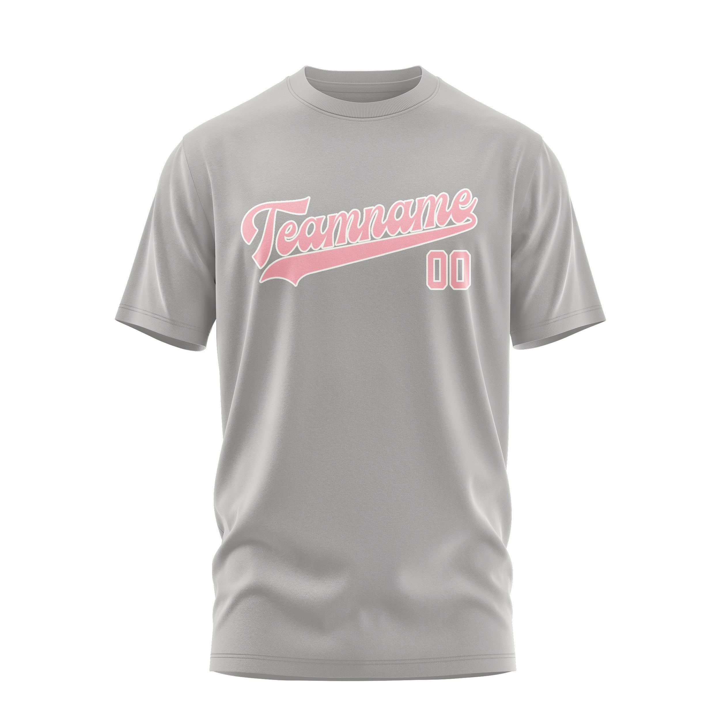 Maßgeschneidertes Grau Rosa T-Shirt