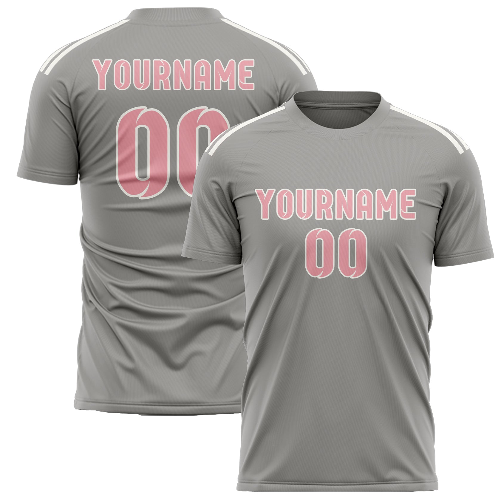 Benutzerdefiniertes Professionelles Grau Rosa Fußballtrikot