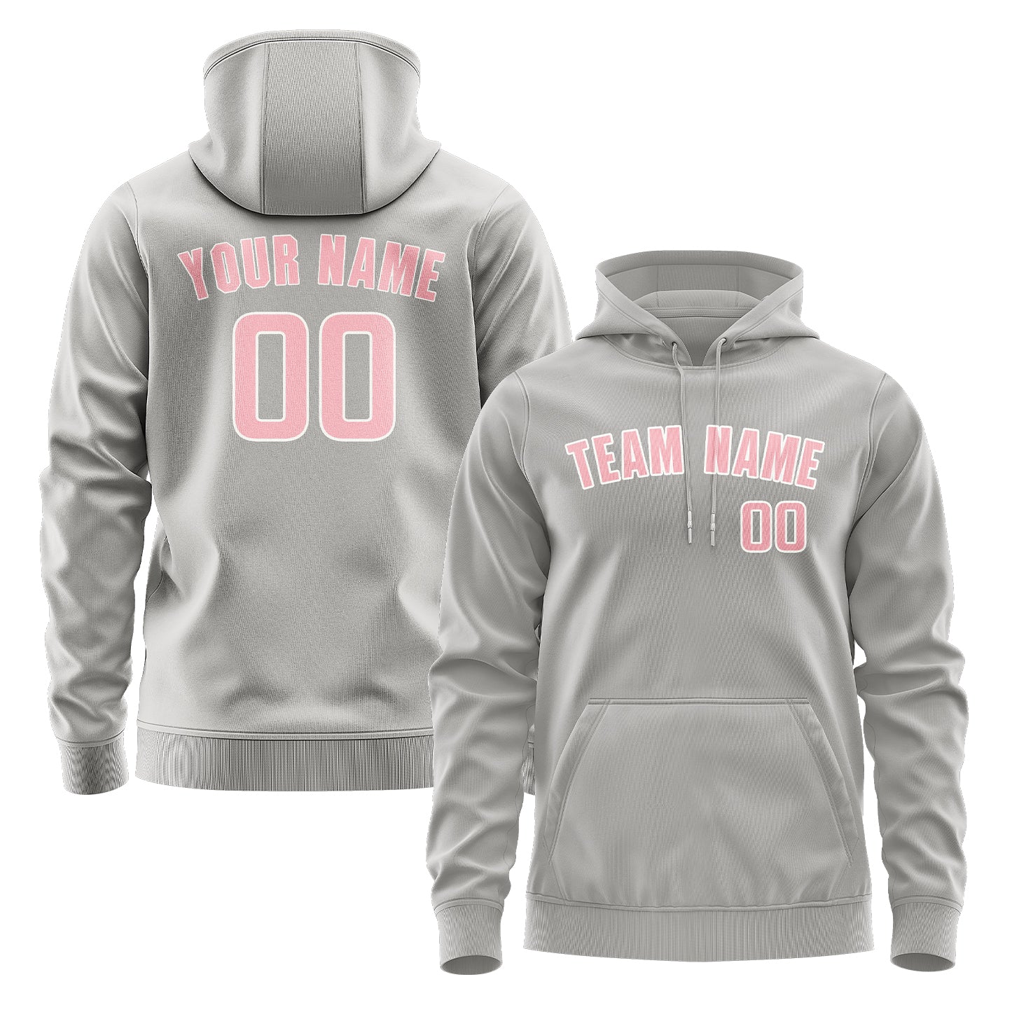 Maßgeschneidertes Grau Rosa Hoodie
