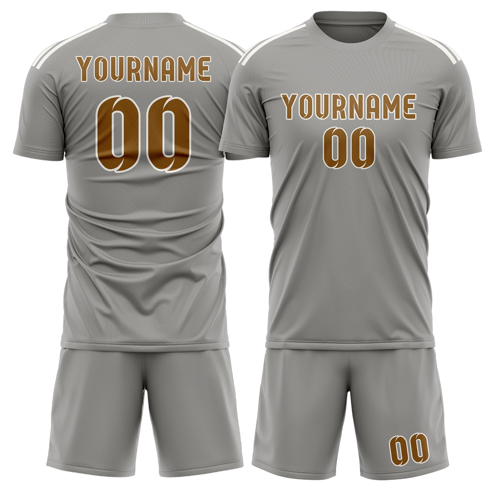 Maßgeschneidertes Professionelles Grau Khaki Fußballtrikot-Set