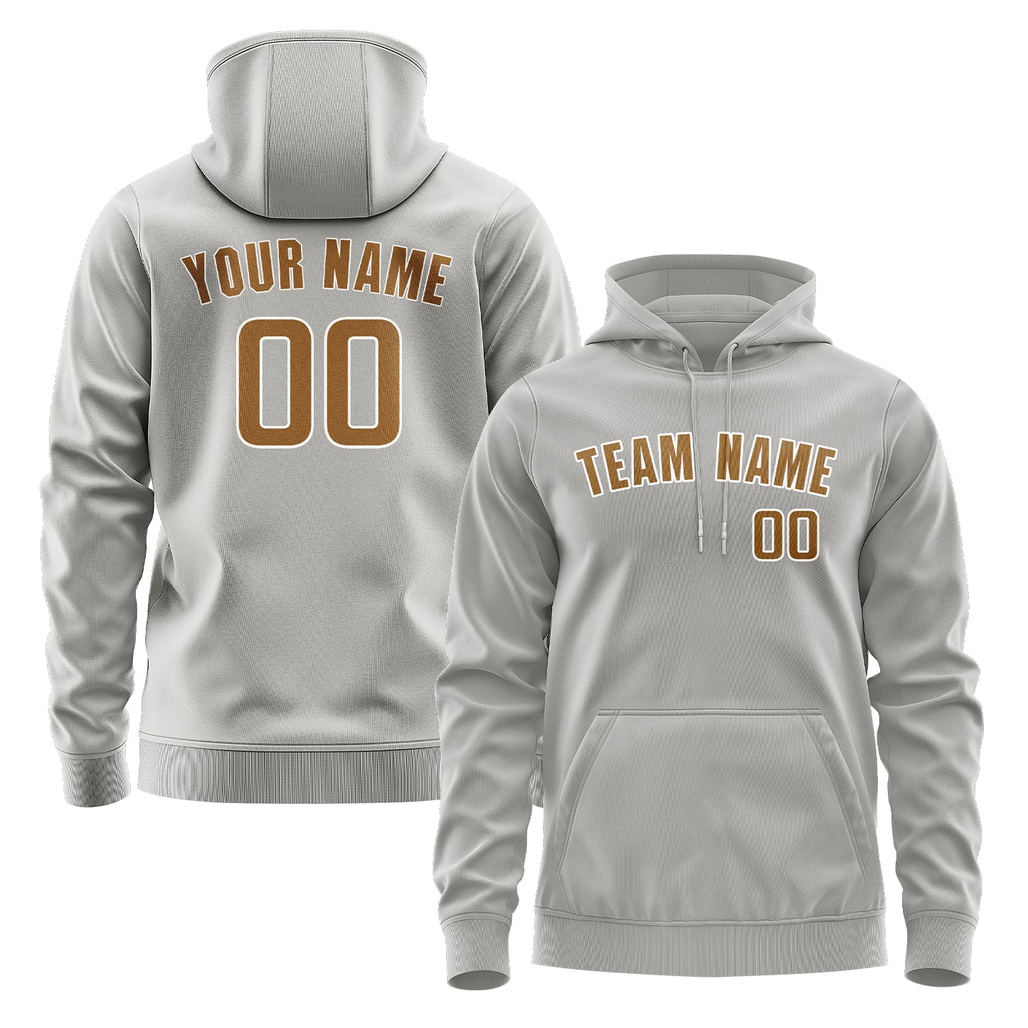 Maßgeschneidertes Grau Khaki Hoodie