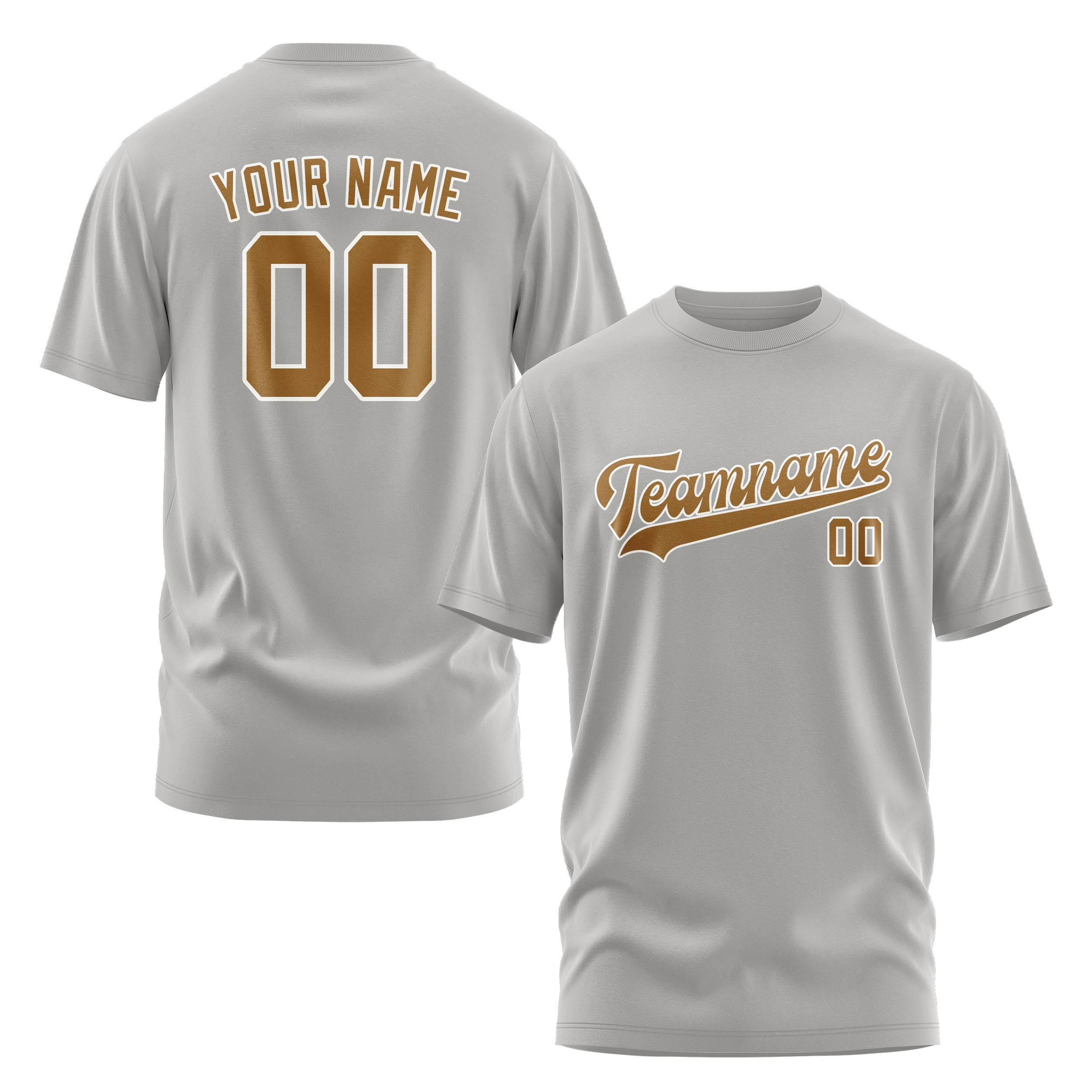 Maßgeschneidertes Grau Khaki T-Shirt