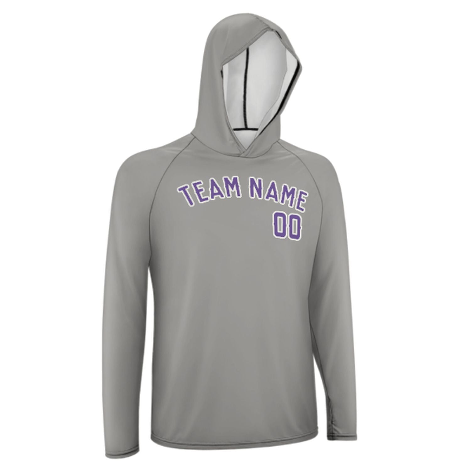 Maßgeschneidertes Grau Lavendel UV-Hoodie