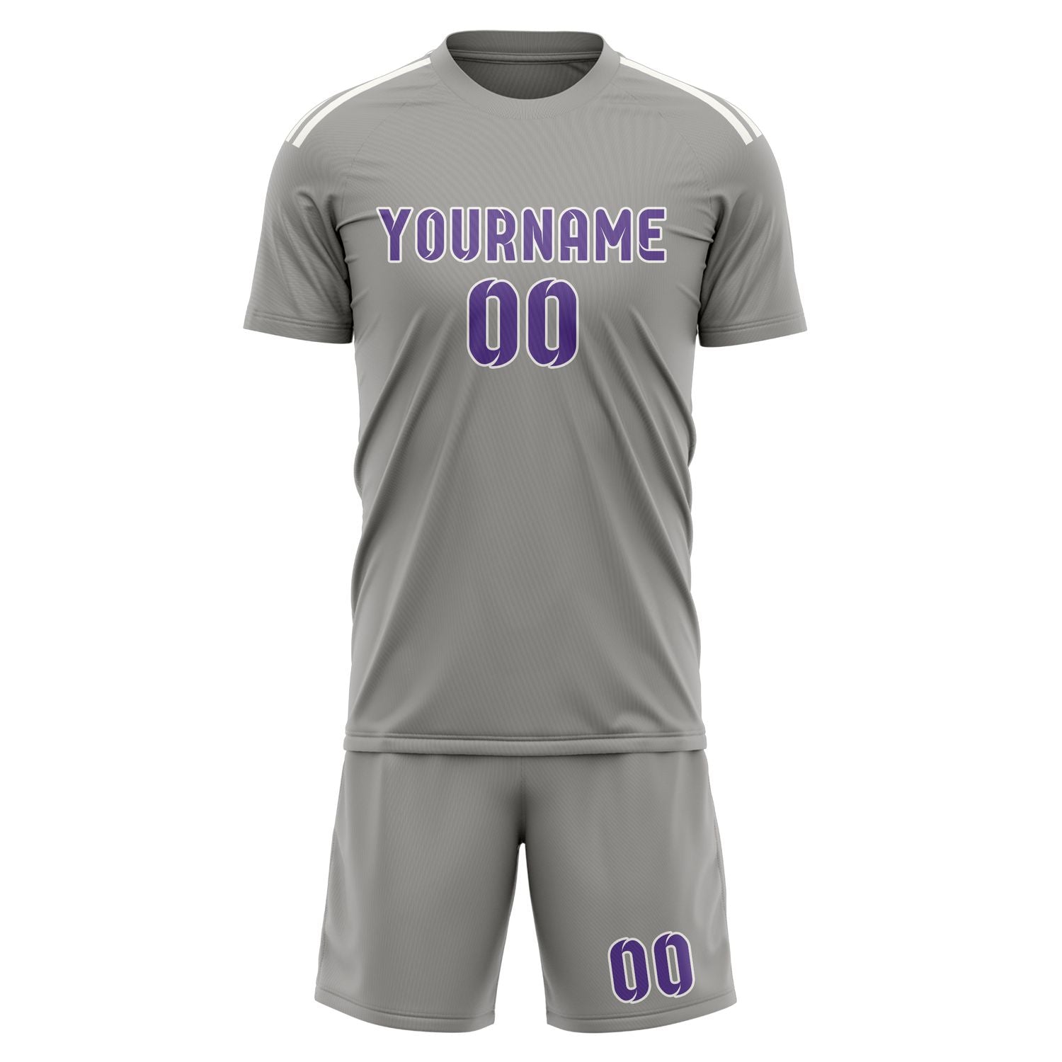 Maßgeschneidertes Professionelles Grau Lavendel Fußballtrikot-Set