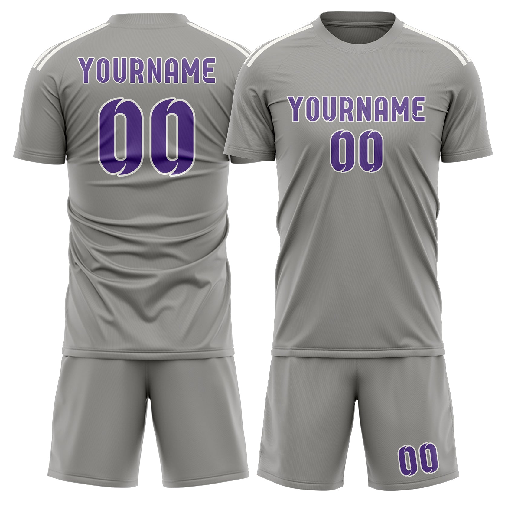 Maßgeschneidertes Professionelles Grau Lavendel Fußballtrikot-Set