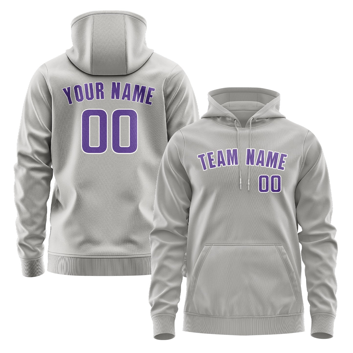Maßgeschneidertes Grau Lavendel Hoodie