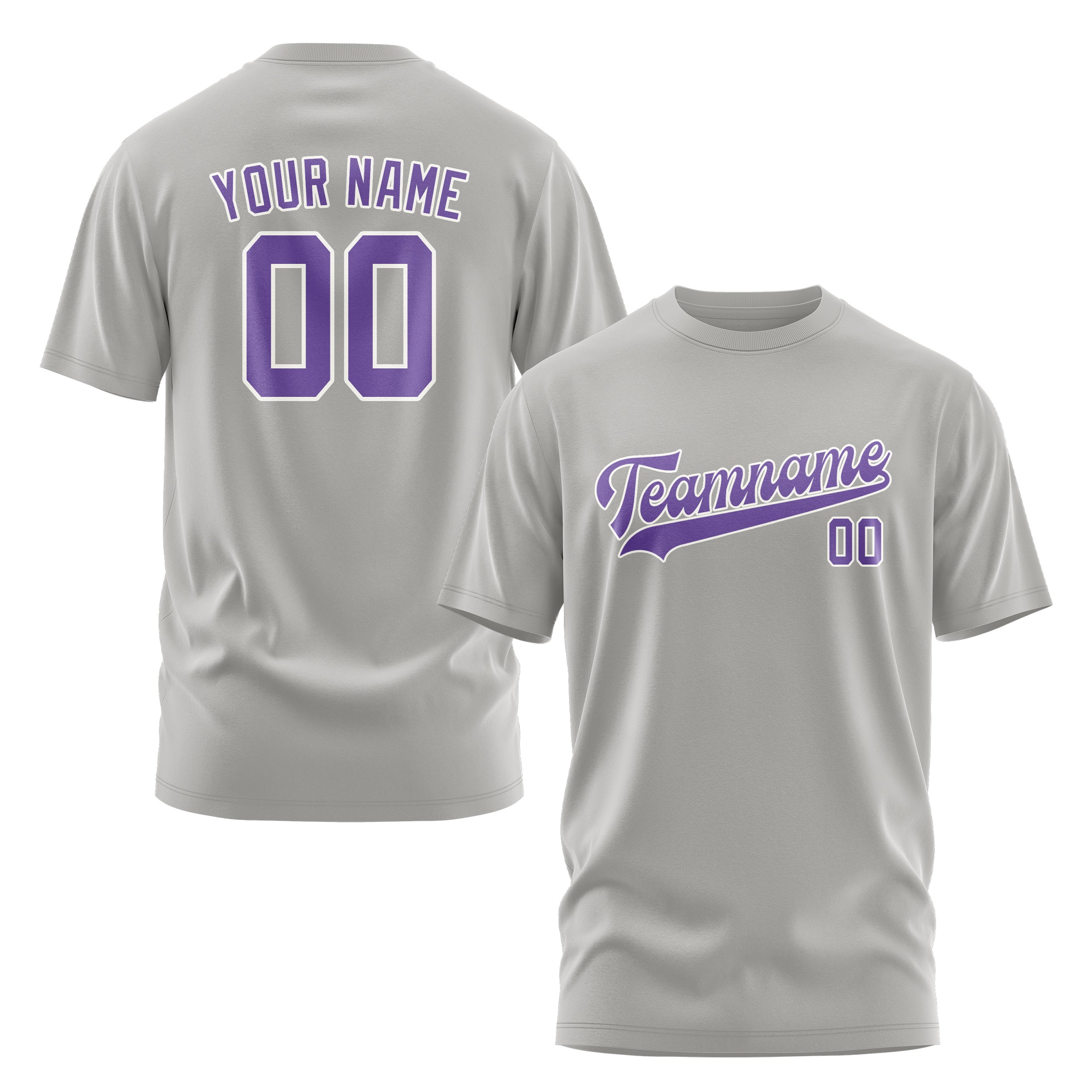 Maßgeschneidertes Grau Lavendel T-Shirt
