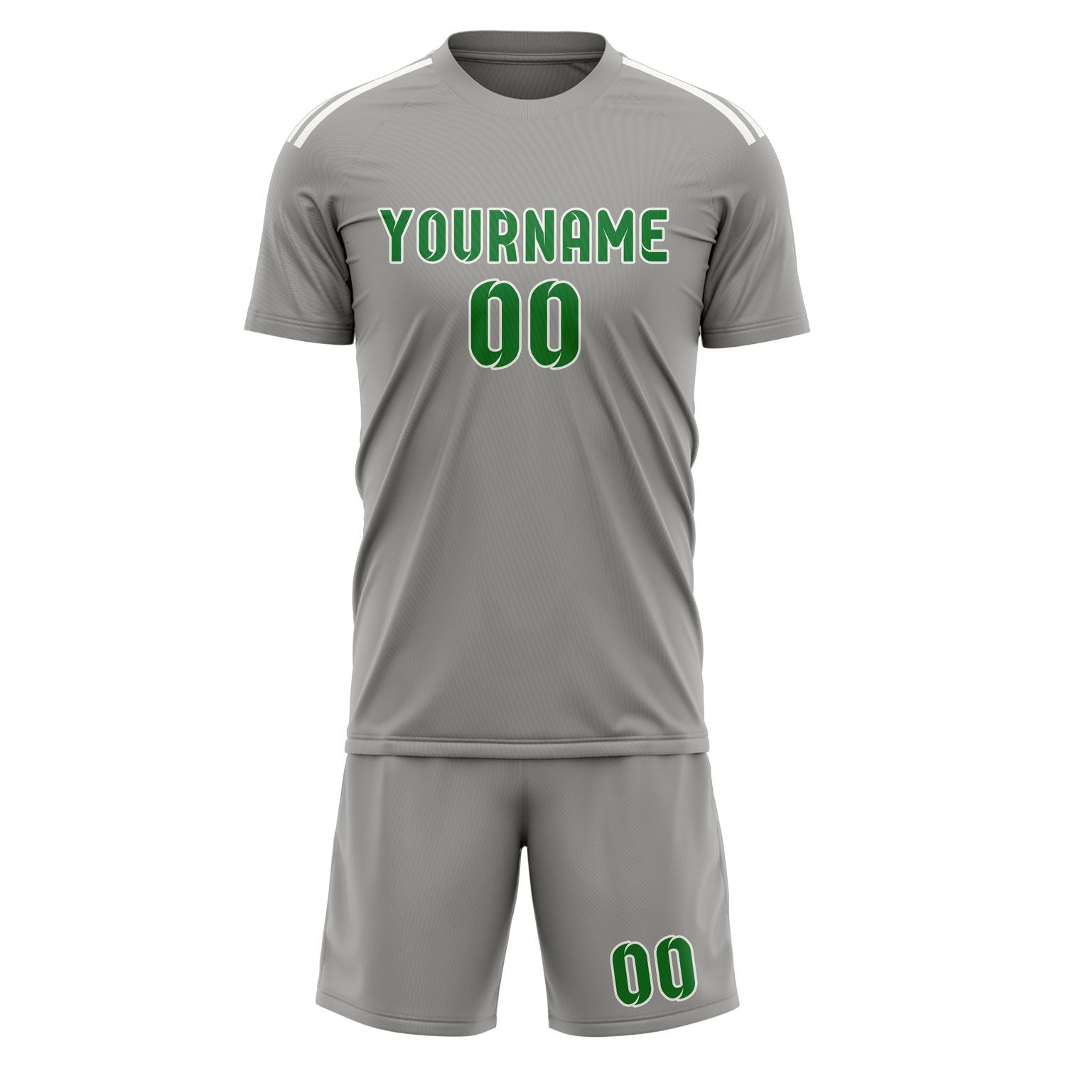 Maßgeschneidertes Professionelles Grau Smaragdgrün Fußballtrikot-Set