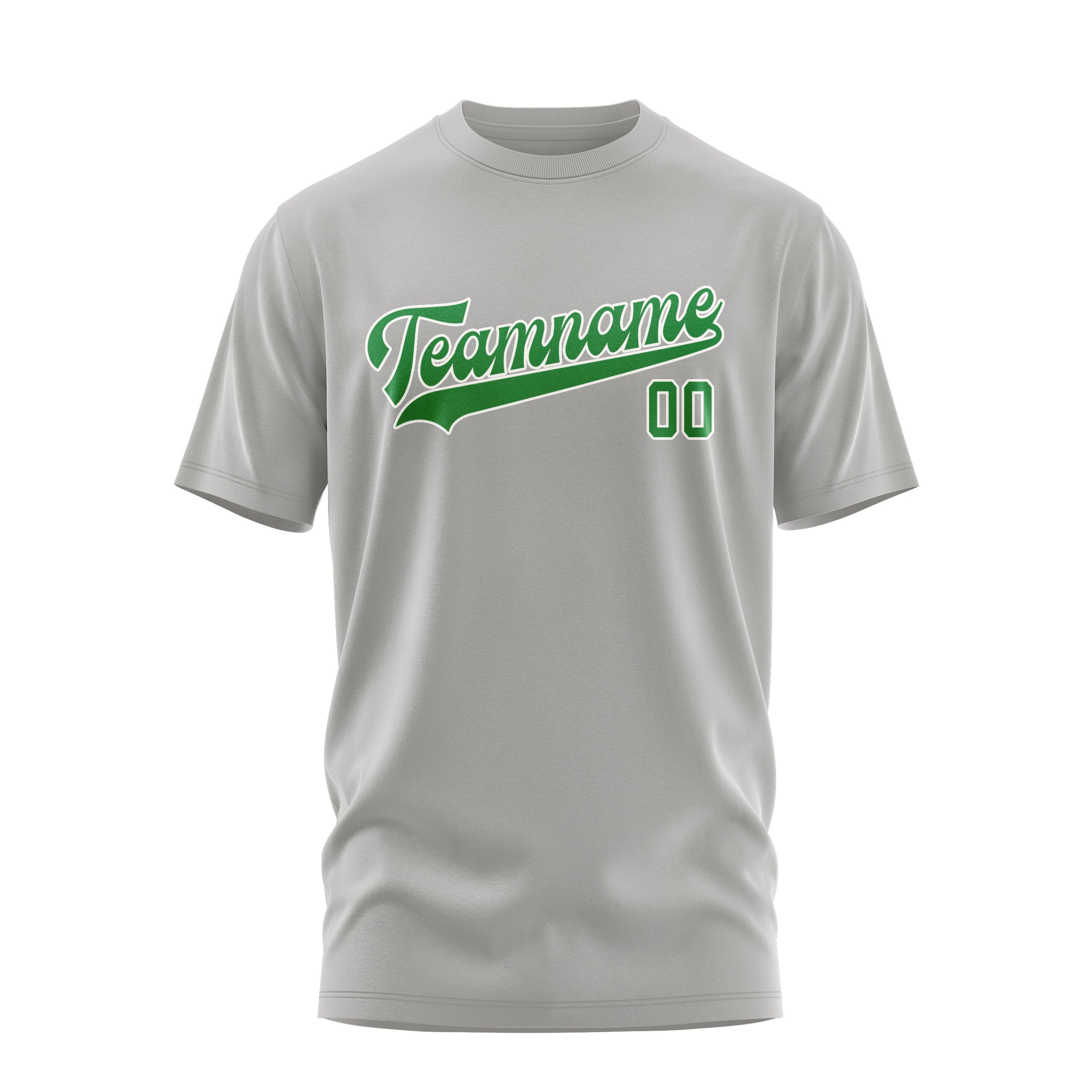 Maßgeschneidertes Grau Smaragdgrün T-Shirt