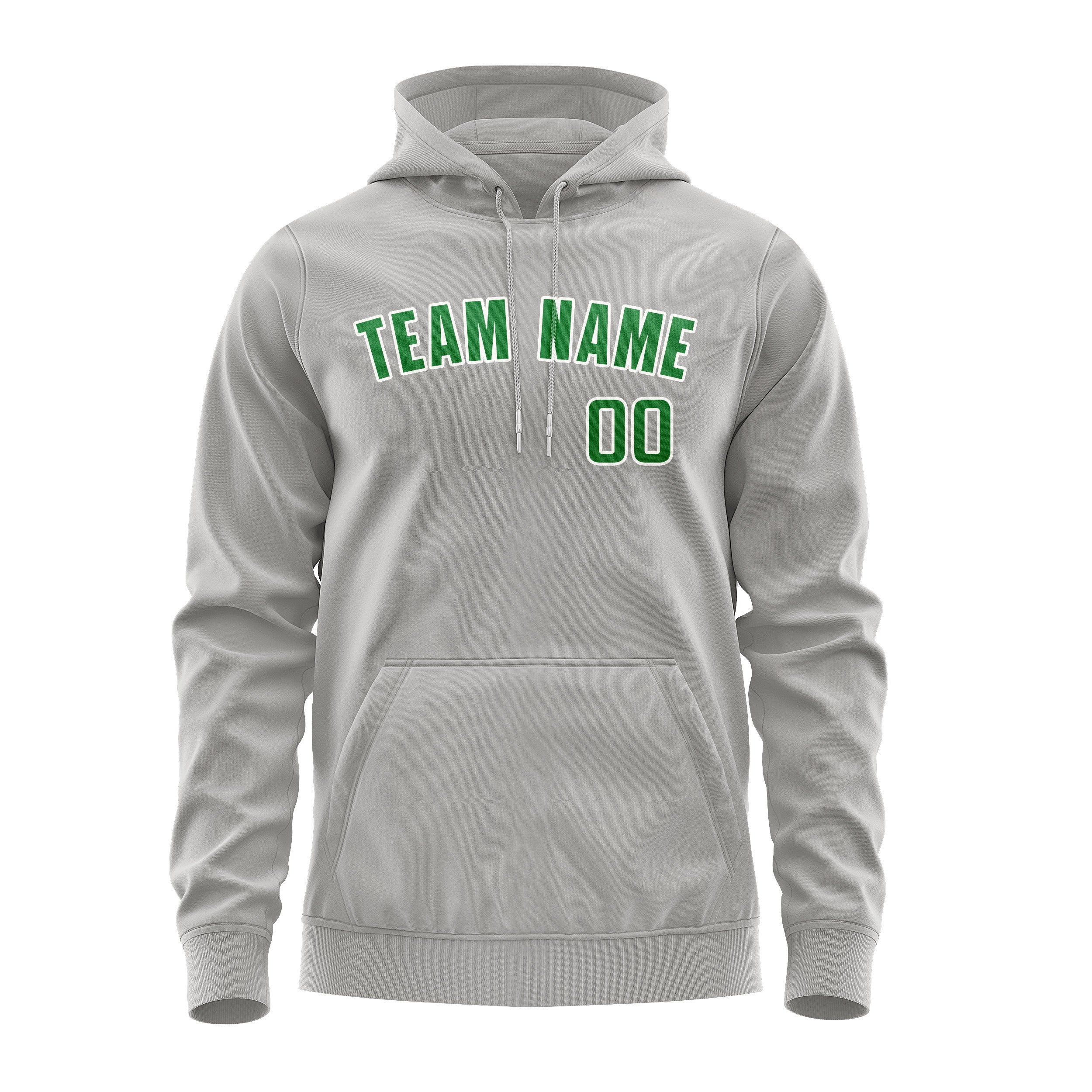 Maßgeschneidertes Grau Smaragdgrün Hoodie