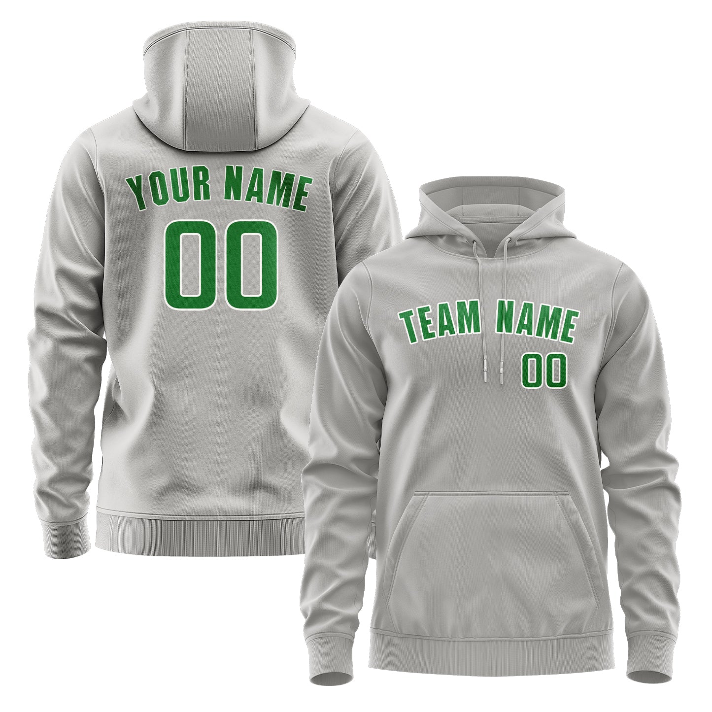 Maßgeschneidertes Grau Smaragdgrün Hoodie