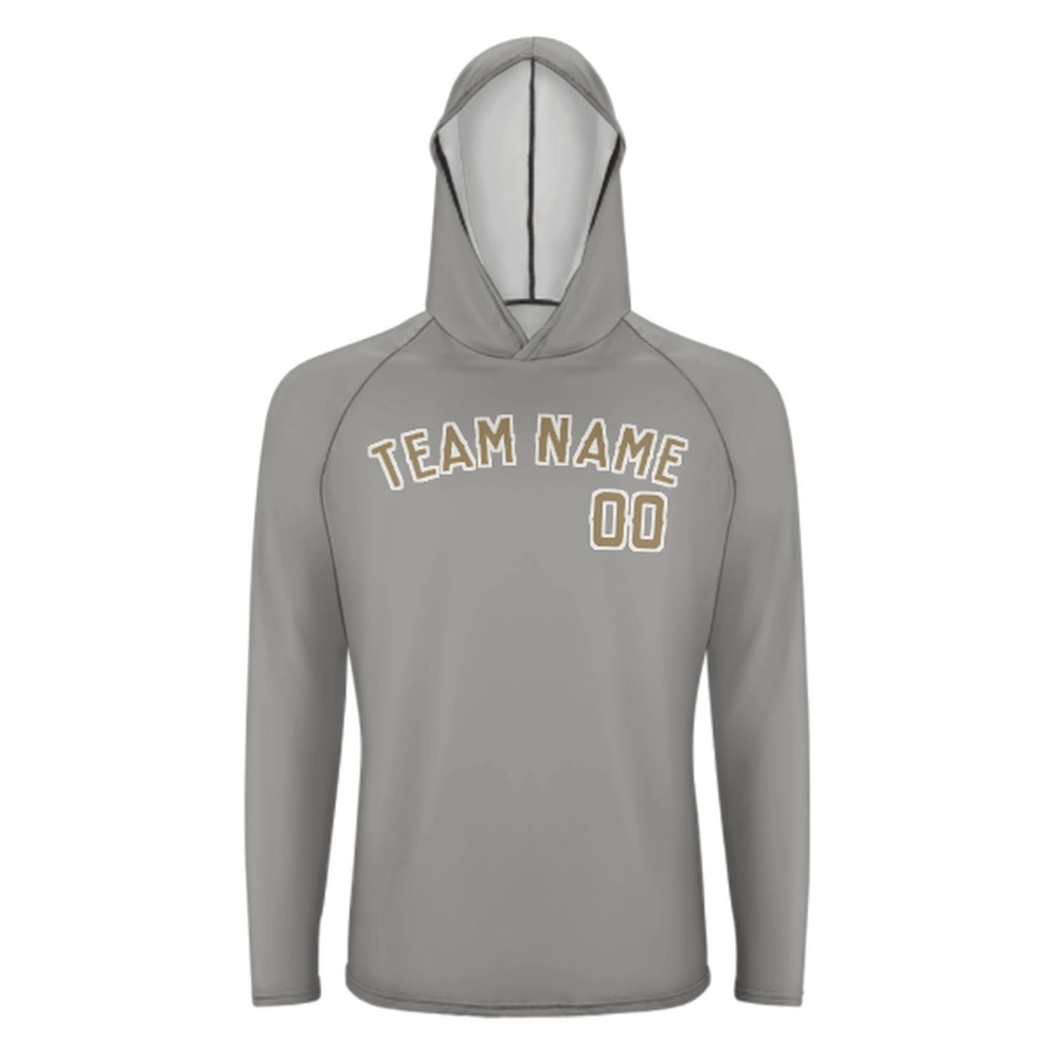 Maßgeschneidertes Grau Hellkhaki UV-Hoodie