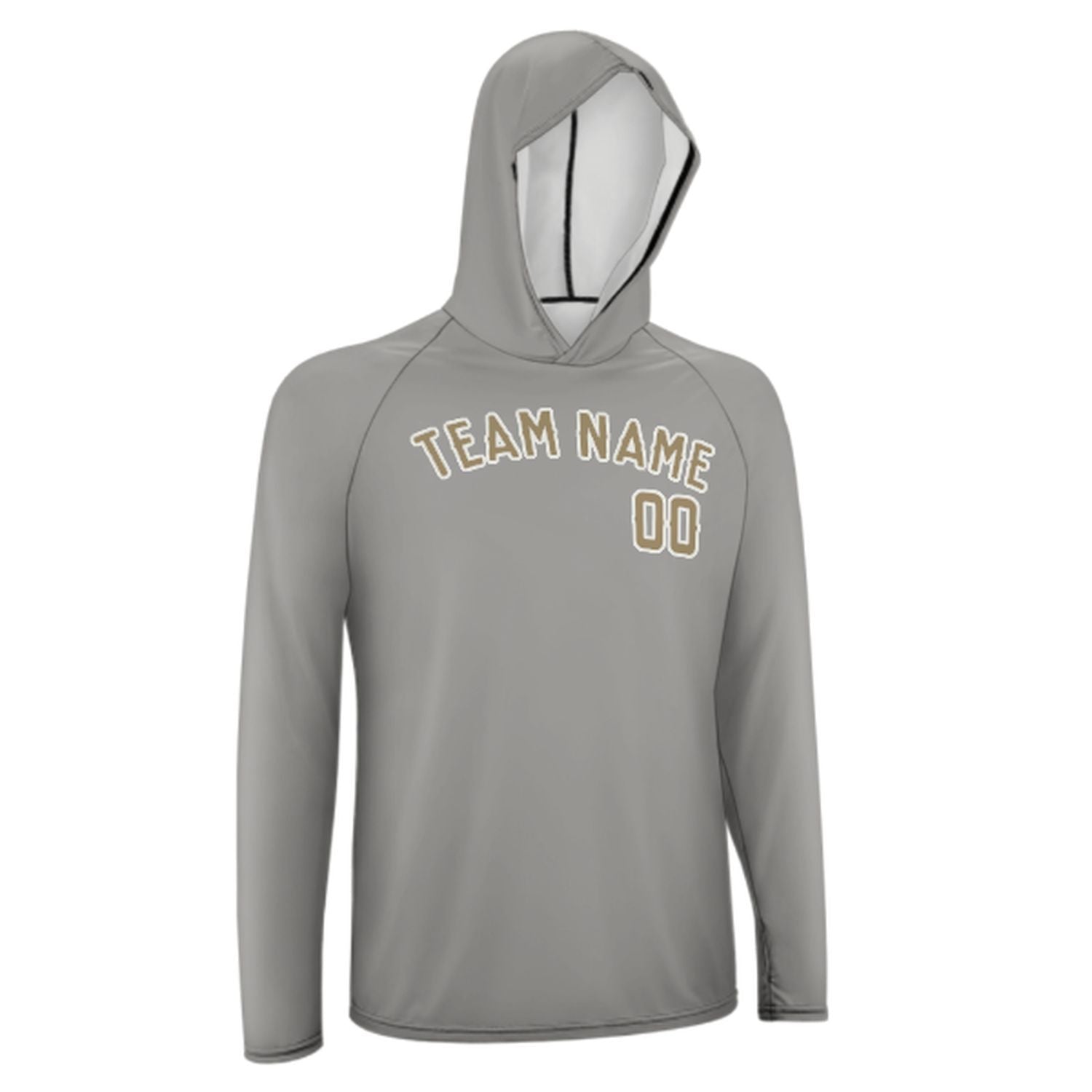 Maßgeschneidertes Grau Hellkhaki UV-Hoodie