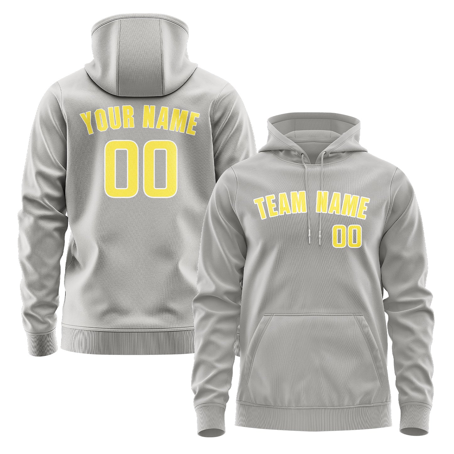Maßgeschneidertes Grau Blassgelb Hoodie