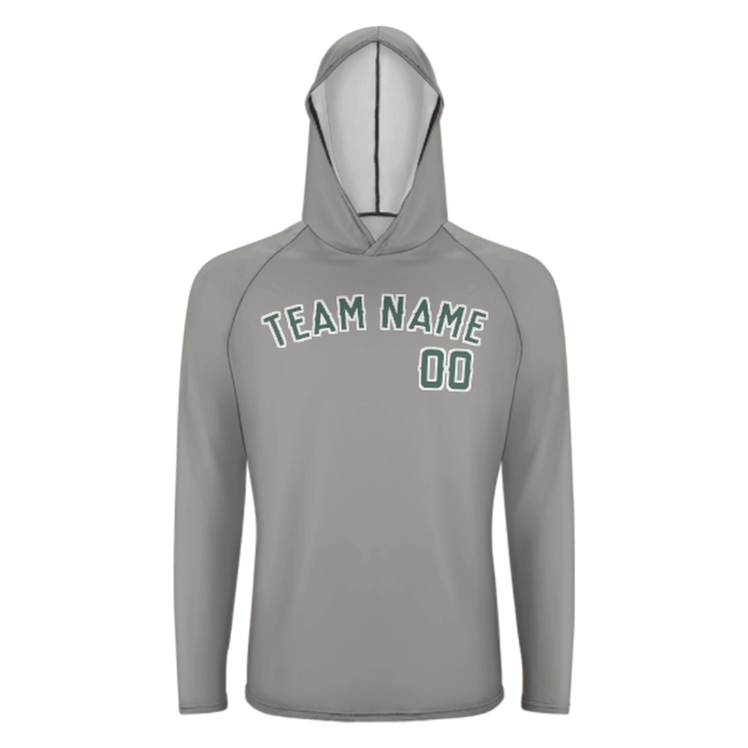 Maßgeschneidertes Grau Blaugrün UV-Hoodie
