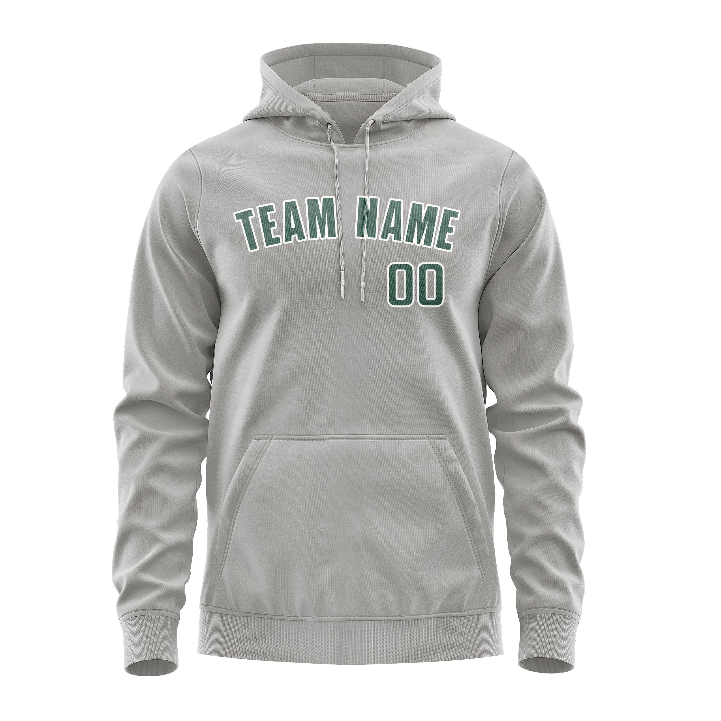 Maßgeschneidertes Grau Blaugrün Hoodie
