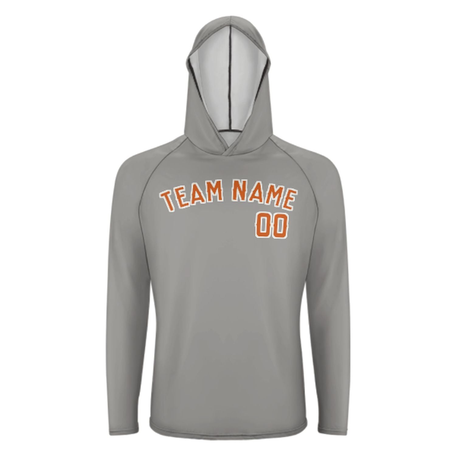 Maßgeschneidertes Grau Orange UV-Hoodie