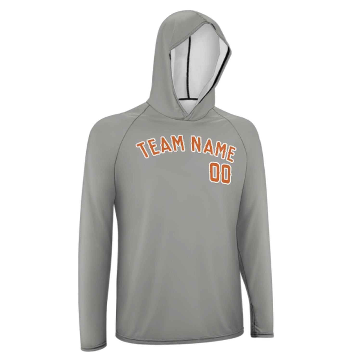 Maßgeschneidertes Grau Orange UV-Hoodie
