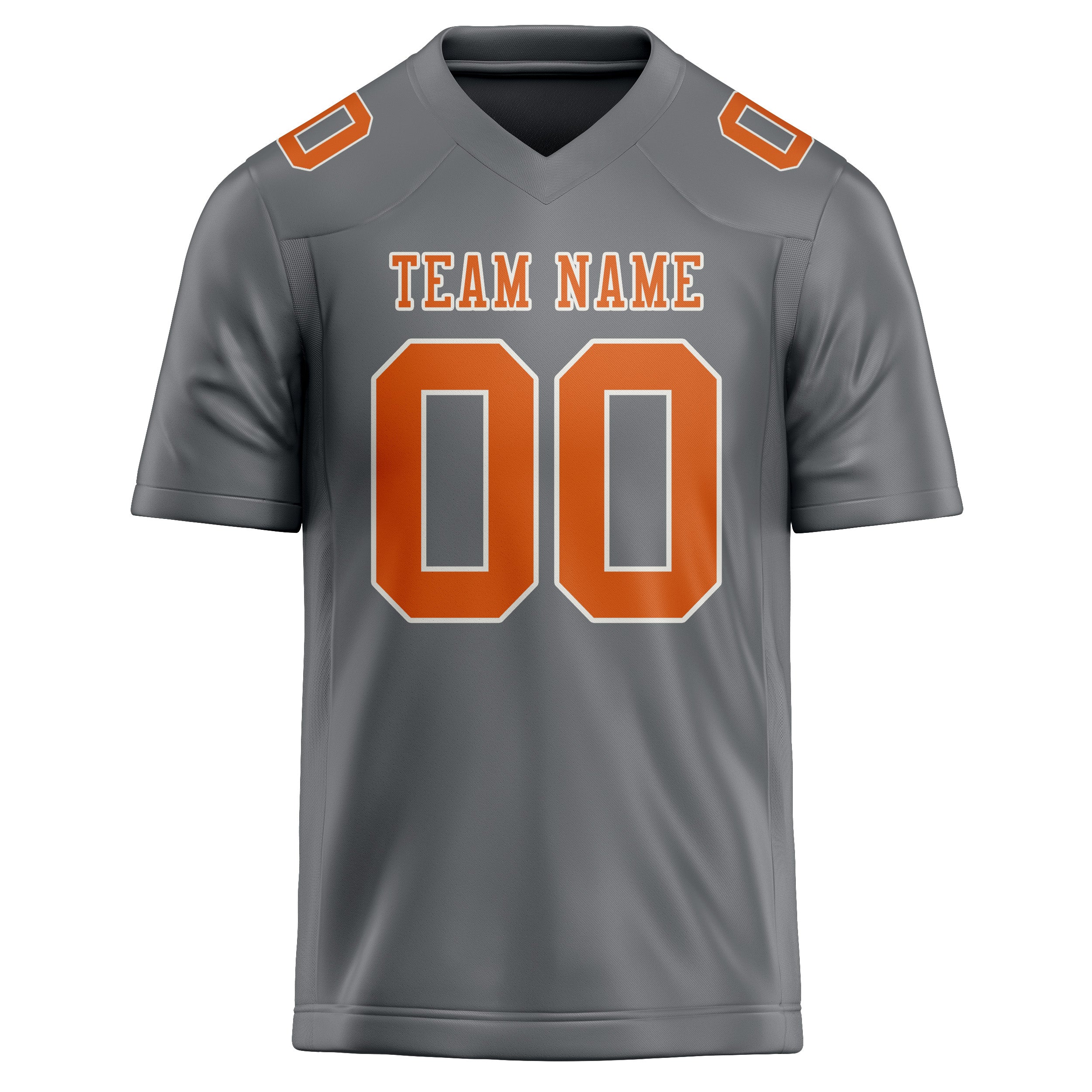Maßgeschneidertes Professionelles Grau Orange Rugbytrikot