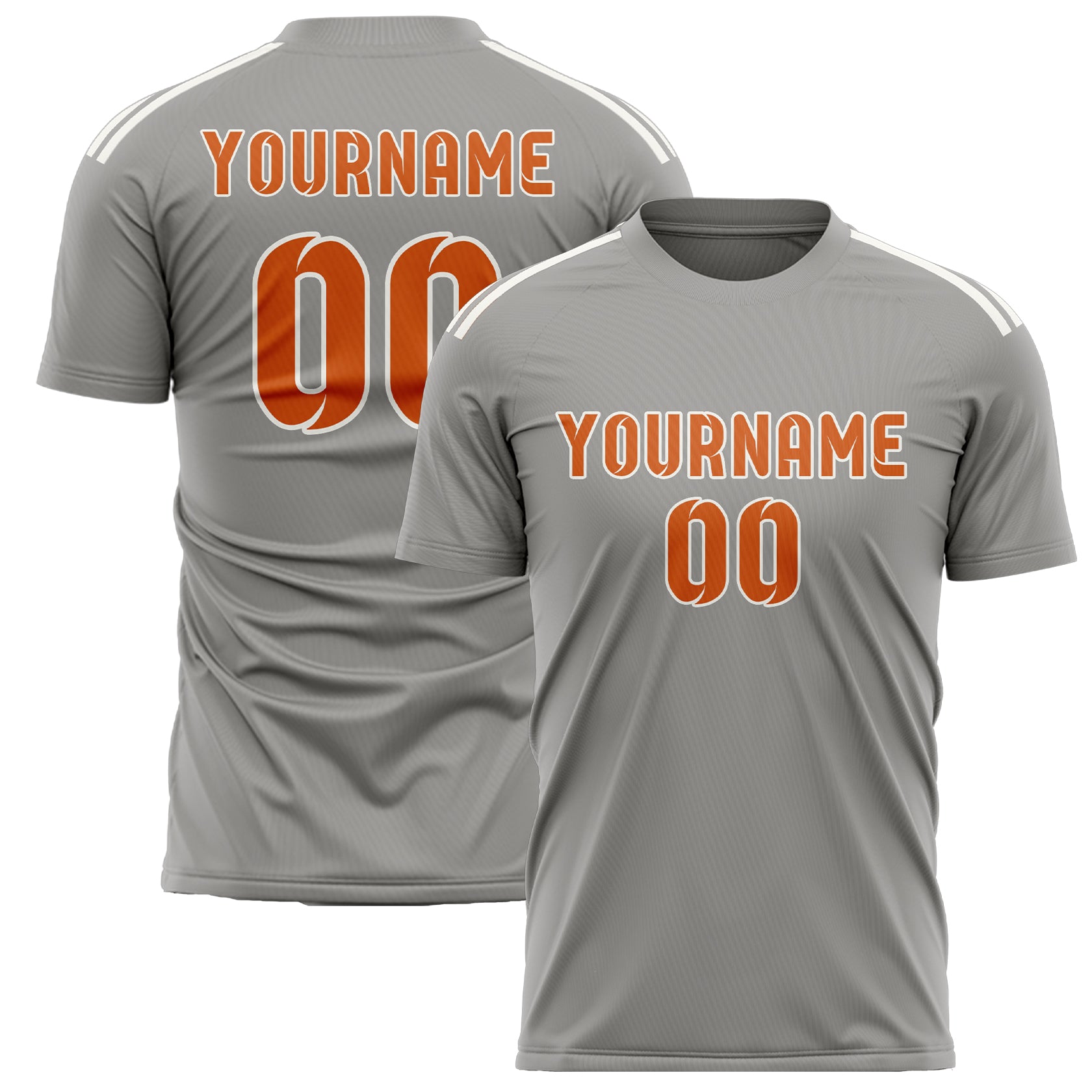 Benutzerdefiniertes Professionelles Grau Orange Fußballtrikot