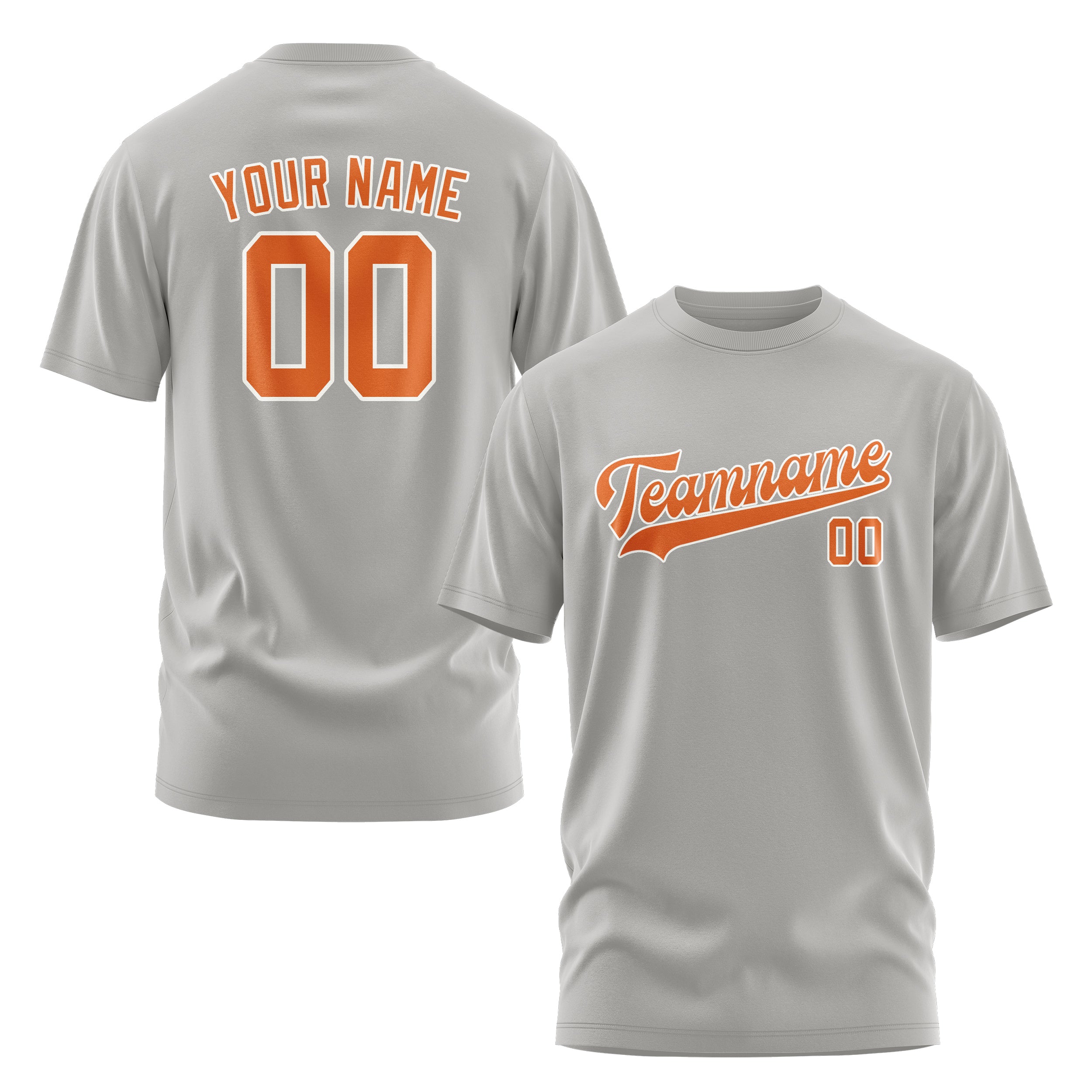 Maßgeschneidertes Grau Orange T-Shirt