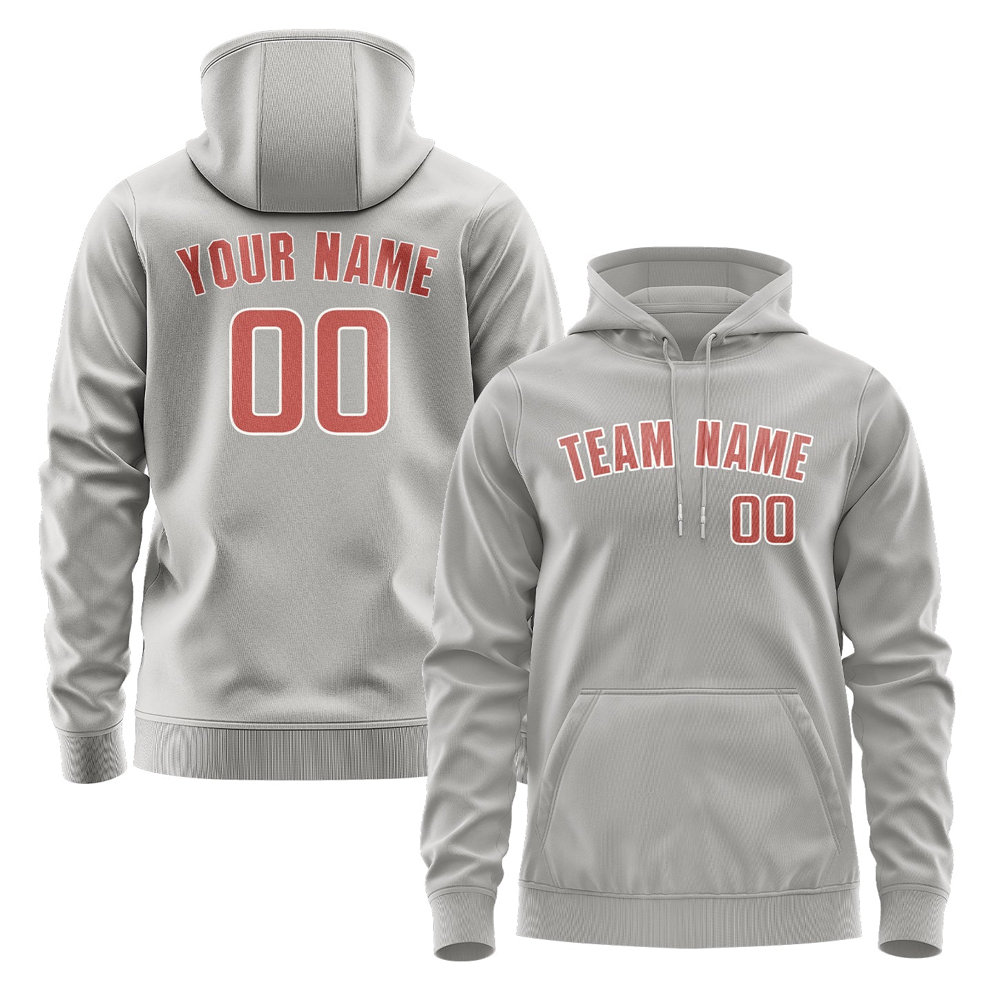 Maßgeschneidertes Grau Kupferrose Hoodie