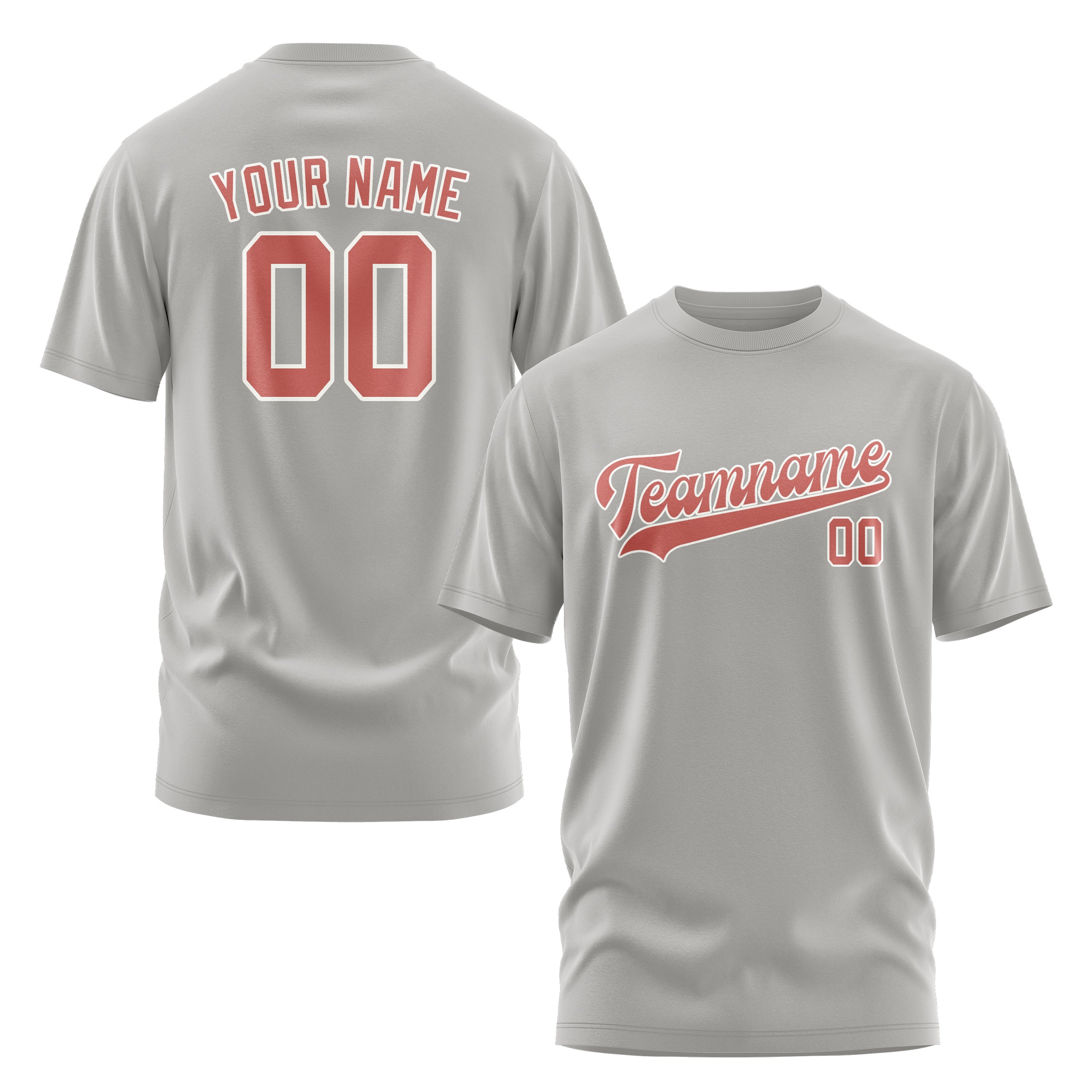 Maßgeschneidertes Grau Kupferrose T-Shirt