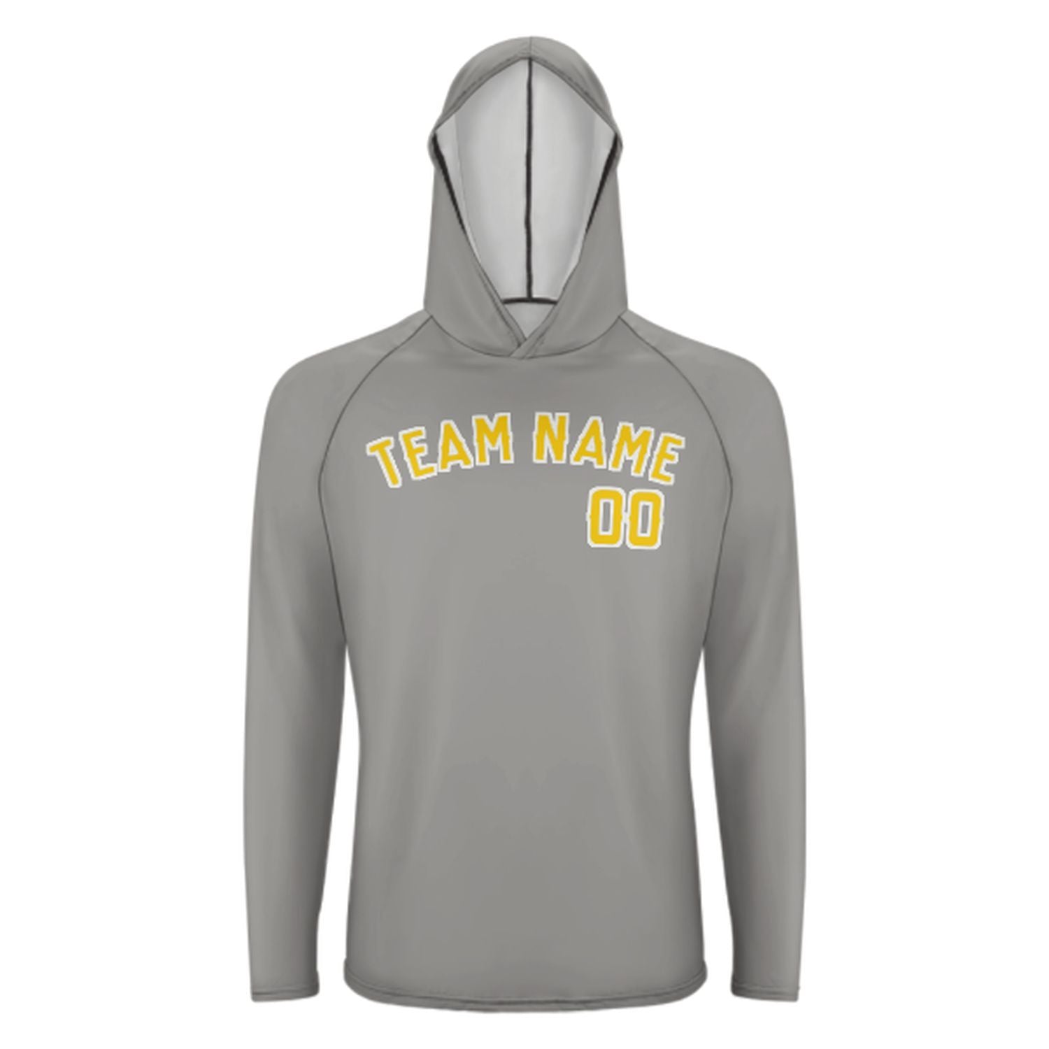Maßgeschneidertes Grau Gold UV-Hoodie