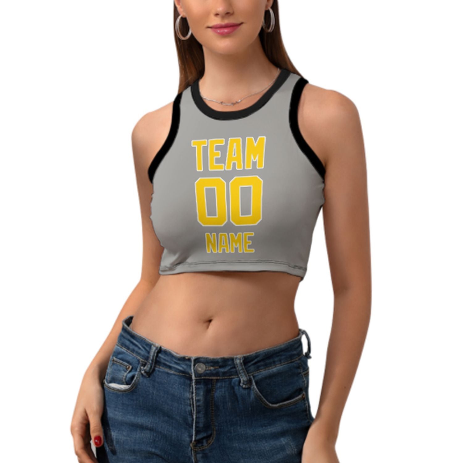Tailor -made gray gold sleek tank top
