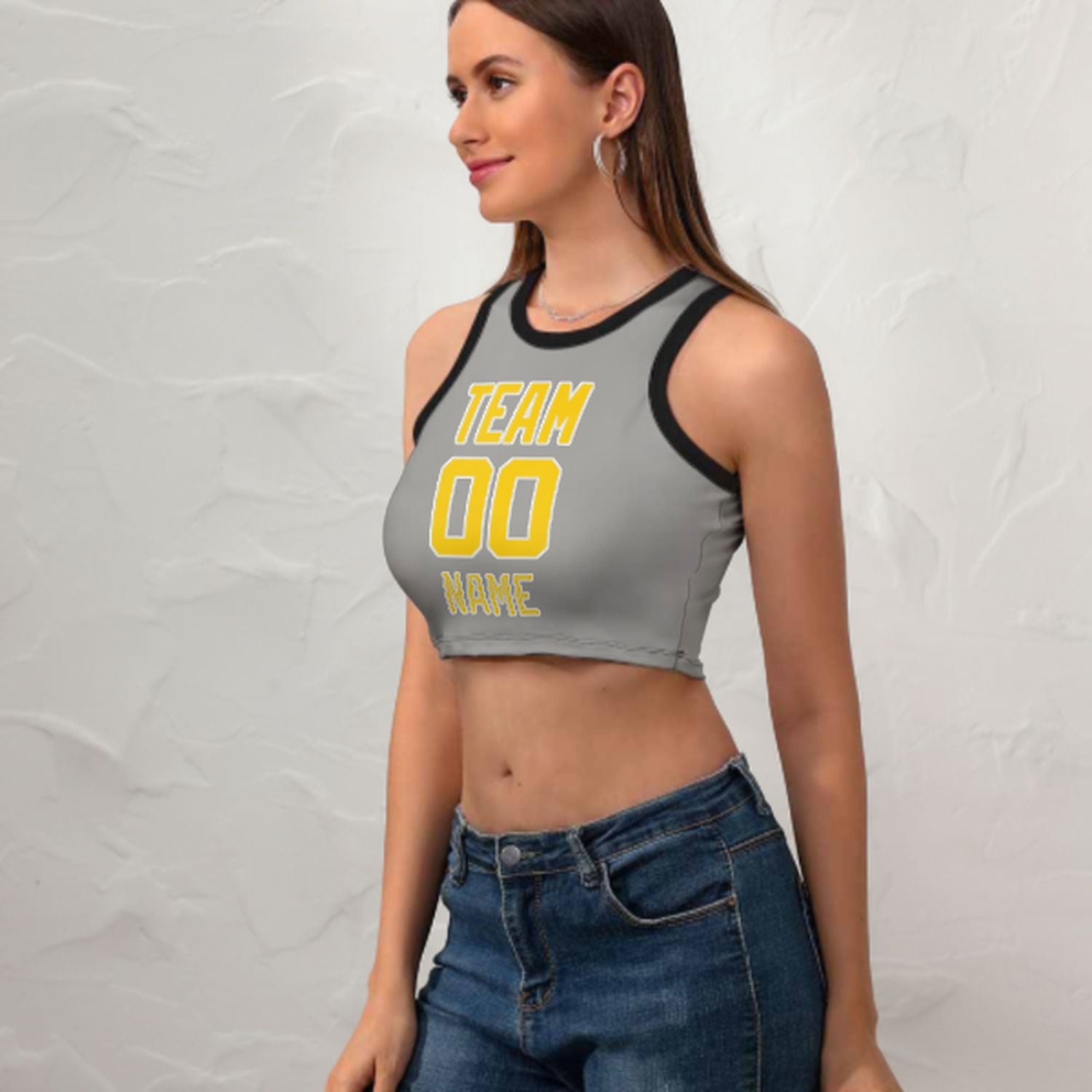 Tailor -made gray gold sleek tank top