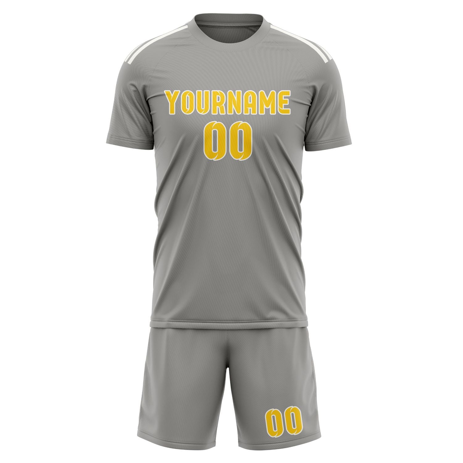 Maßgeschneidertes Professionelles Grau Gold Fußballtrikot-Set